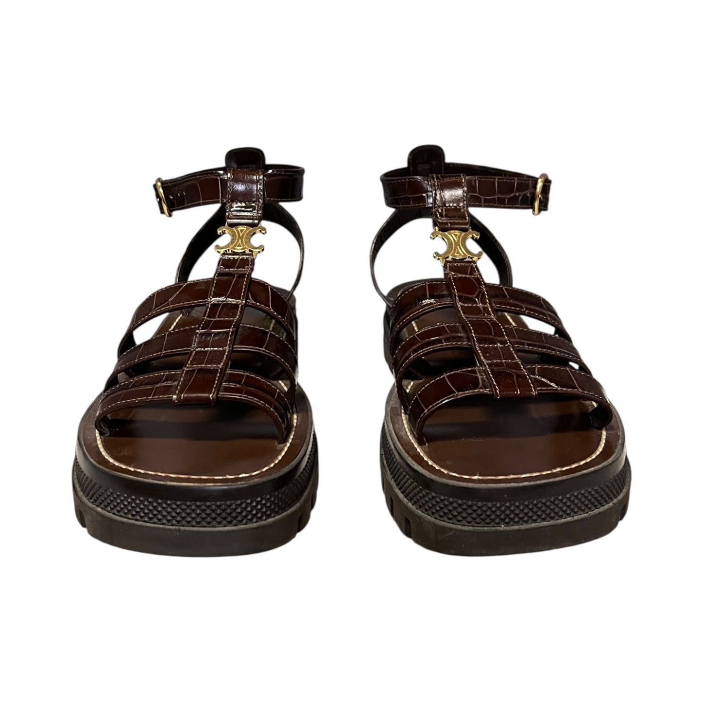 CELINE Triomphe Gladiator Sandal in Brown | 39