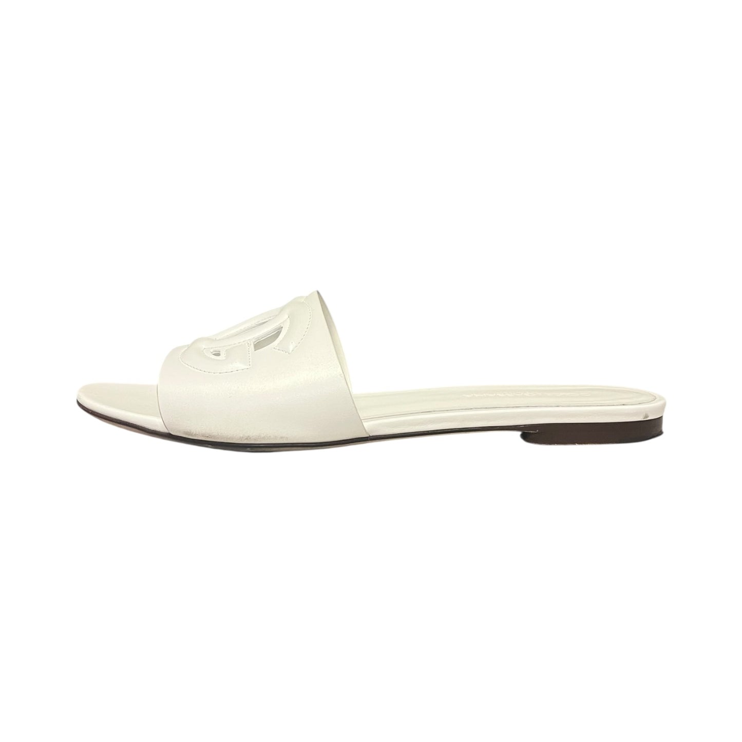Dolce & Gabbana Monogram Slides in White