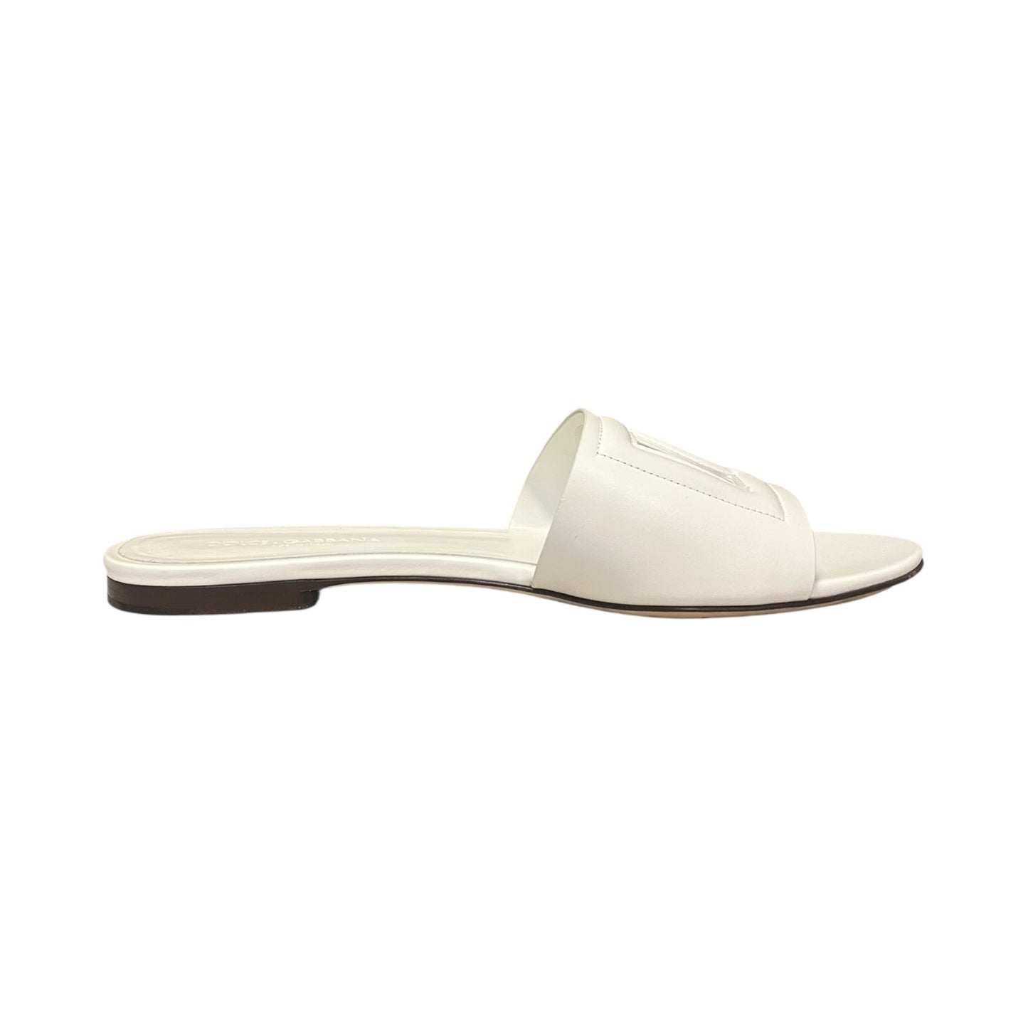 Dolce & Gabbana Monogram Slides in White