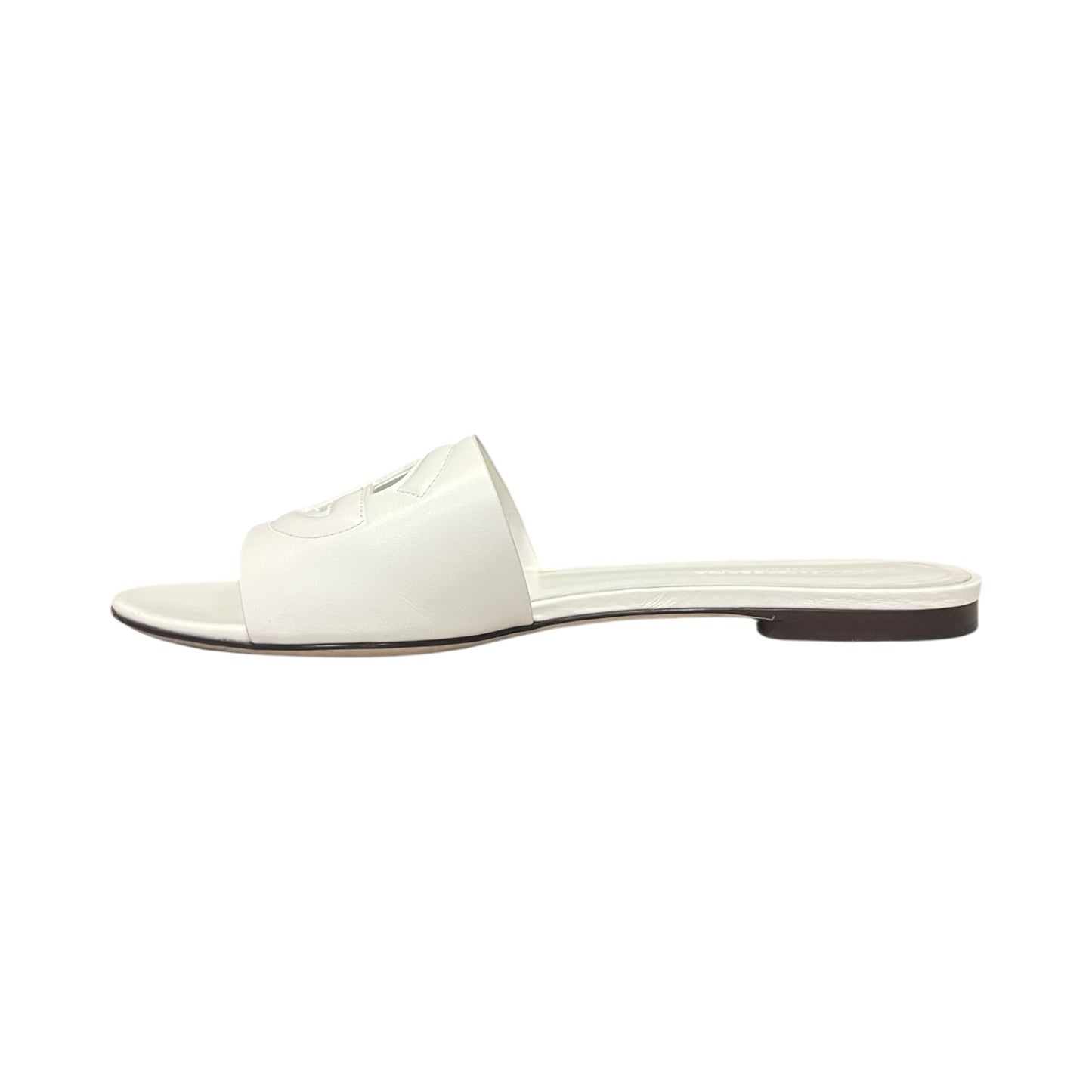 Dolce & Gabbana Monogram Slides in White
