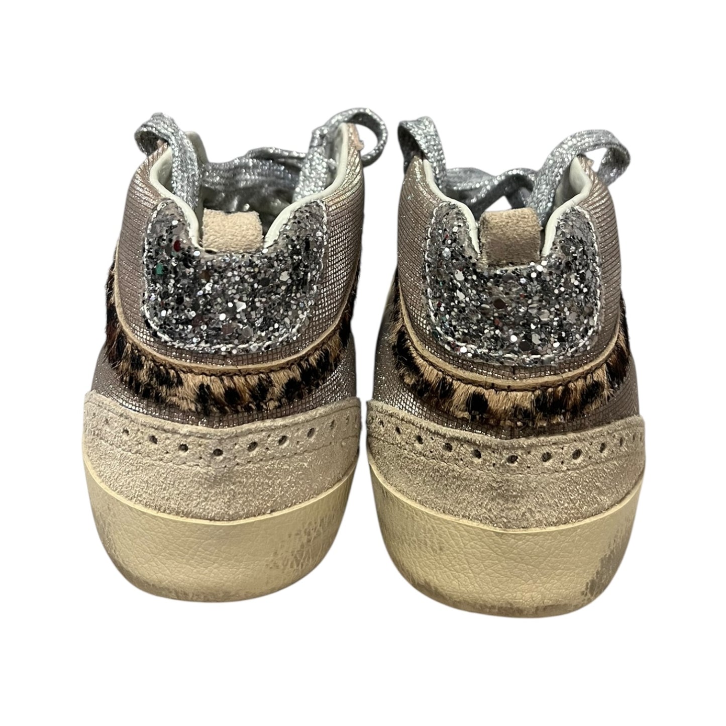 GOLDEN GOOSE Leopard + Glitter Mid Rise Sneakers |