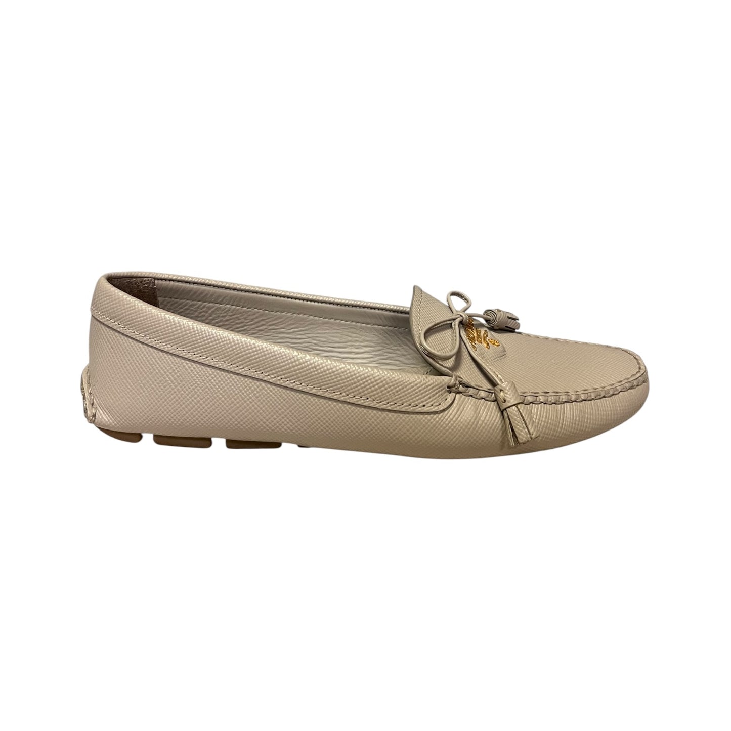PRADA Saffiano Driving Shoes in Dove |