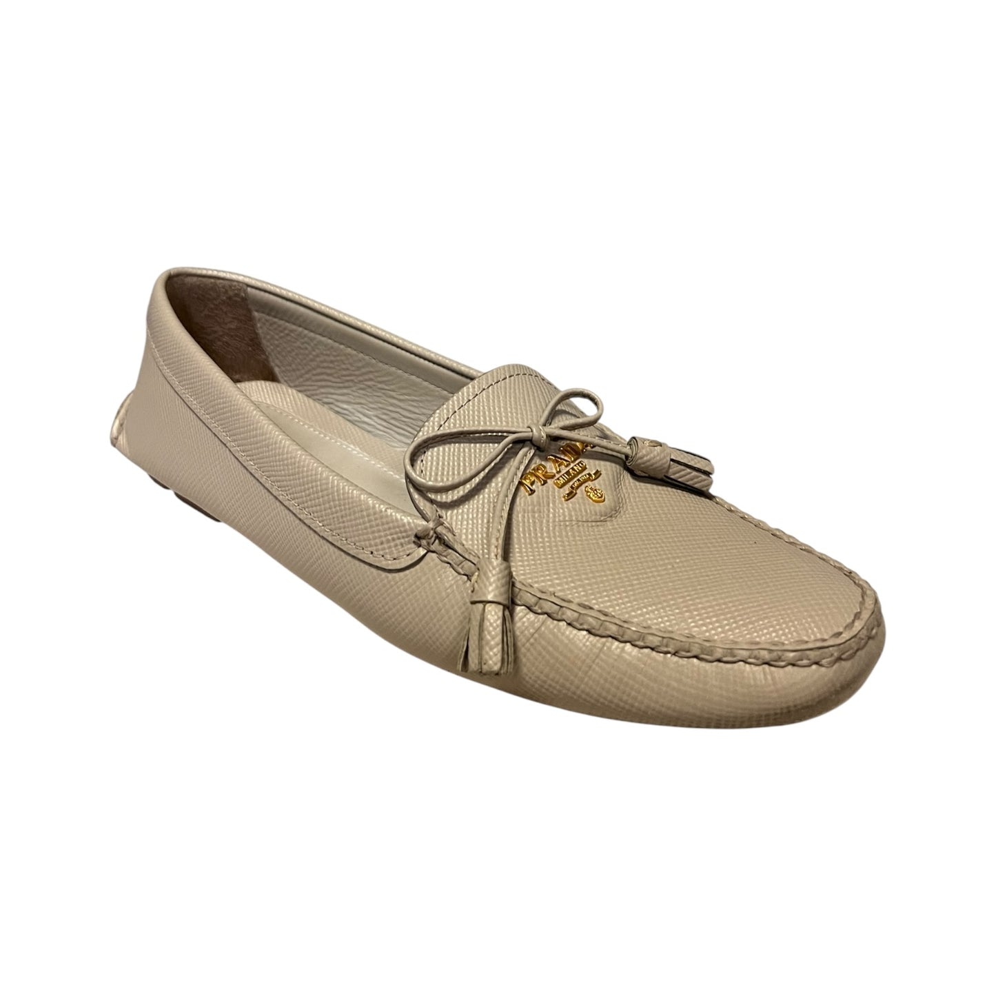 PRADA Saffiano Driving Shoes in Dove |