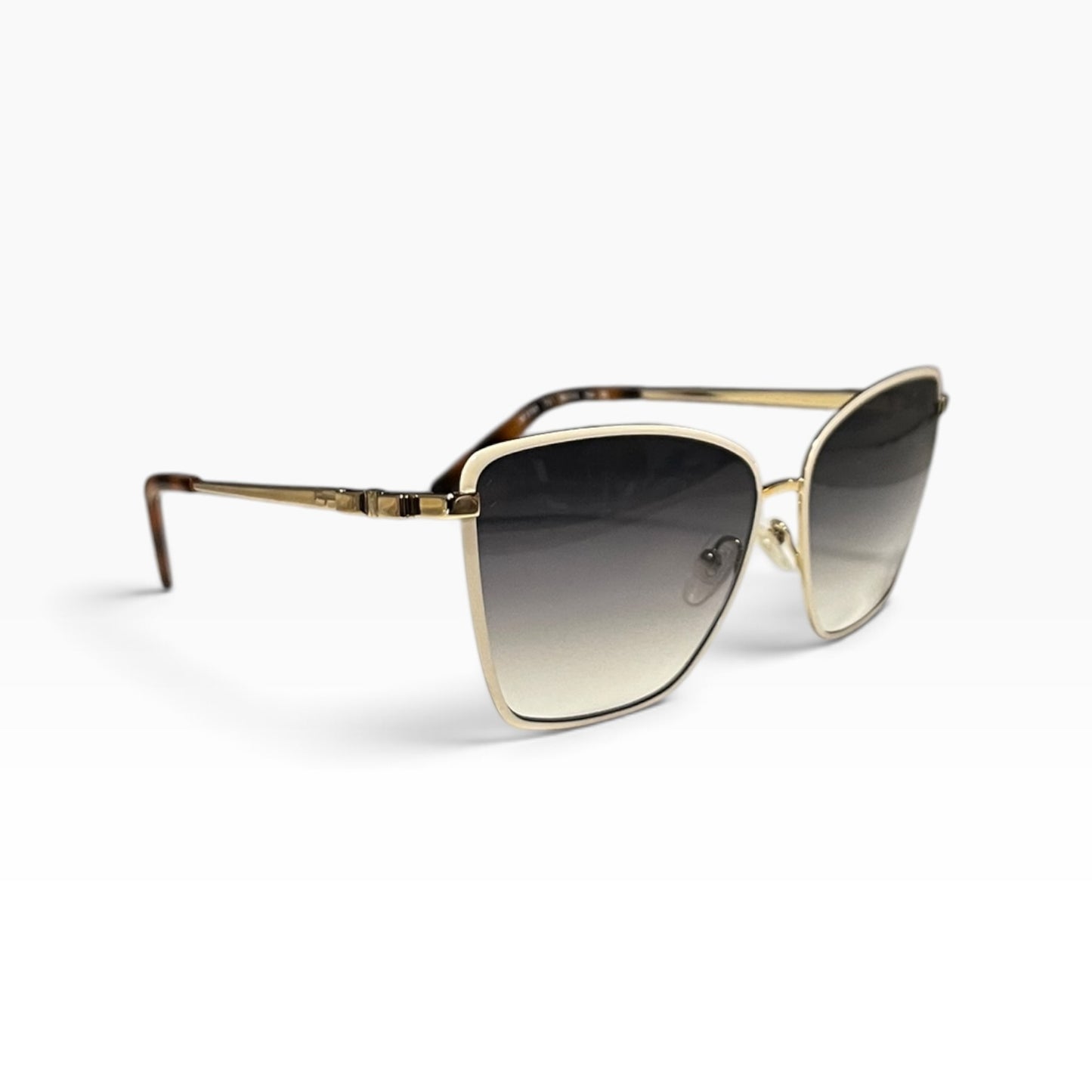 FERRAGAMO Metal Cat Eye Sunglasses Ivory