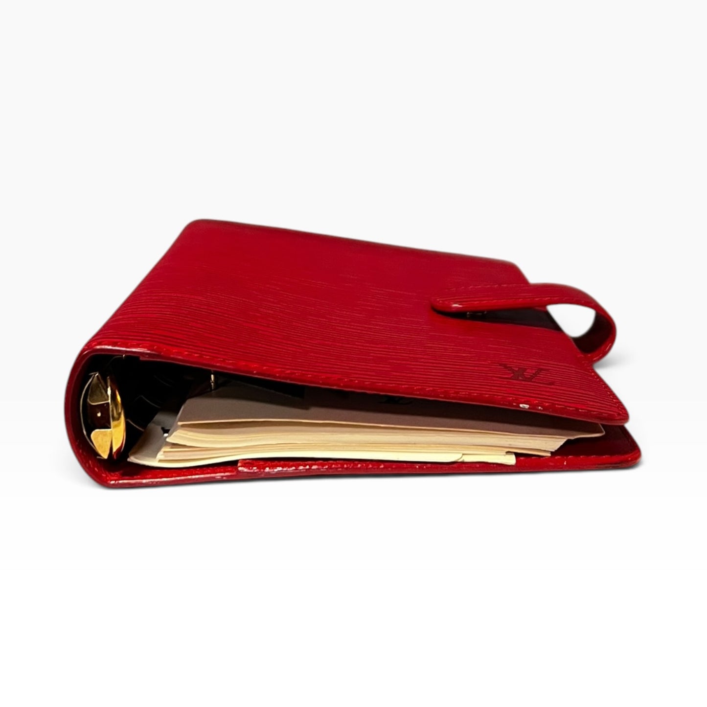 LOUIS VUITTON Medium Ring Agenda in Red Epi Leather