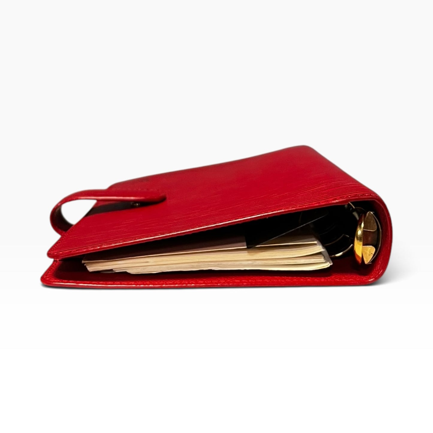 LOUIS VUITTON Medium Ring Agenda in Red Epi Leather