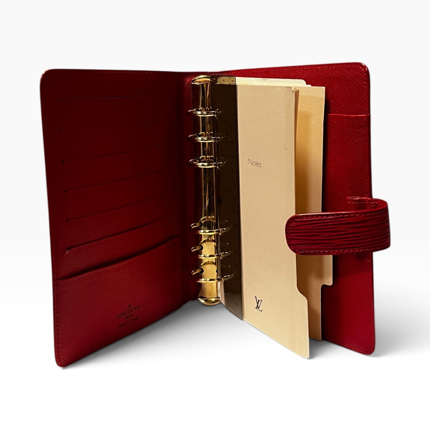 LOUIS VUITTON Medium Ring Agenda in Red Epi Leather