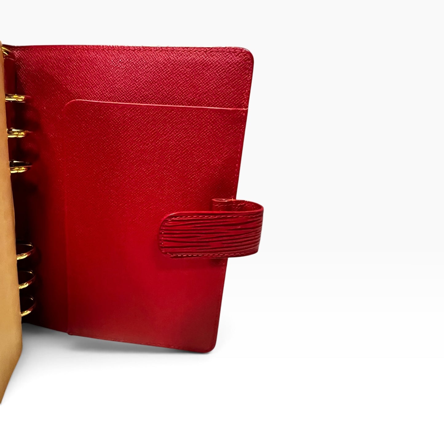 LOUIS VUITTON Medium Ring Agenda in Red Epi Leather
