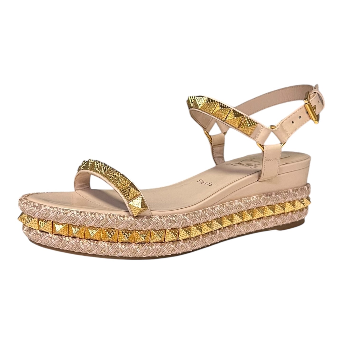 CHRISTIAN LOUBOUTIN Pyraclou Studded Espadrille Sandal | 40
