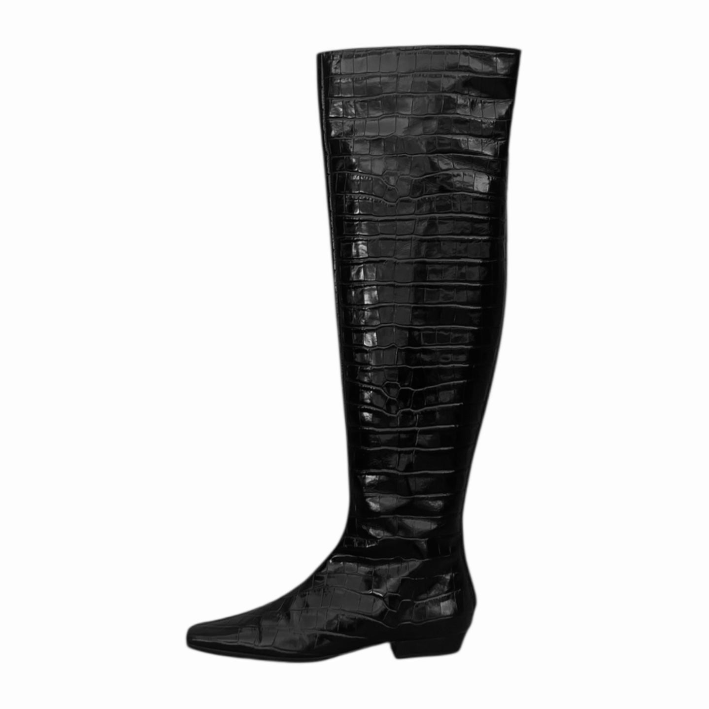 TOTEME Croc Embossed Boots in. Black | 39