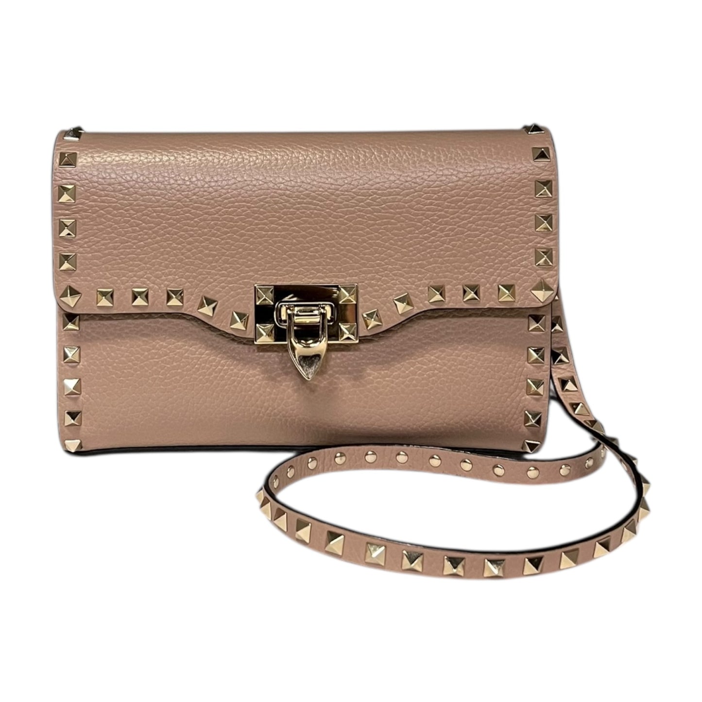 VALENTINO Rockstud Crossbody Clutch in Rose Cannelle