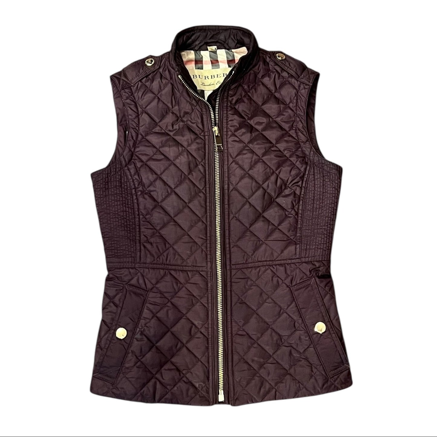 BURBERRY Quilted Vest in Burgundy | S