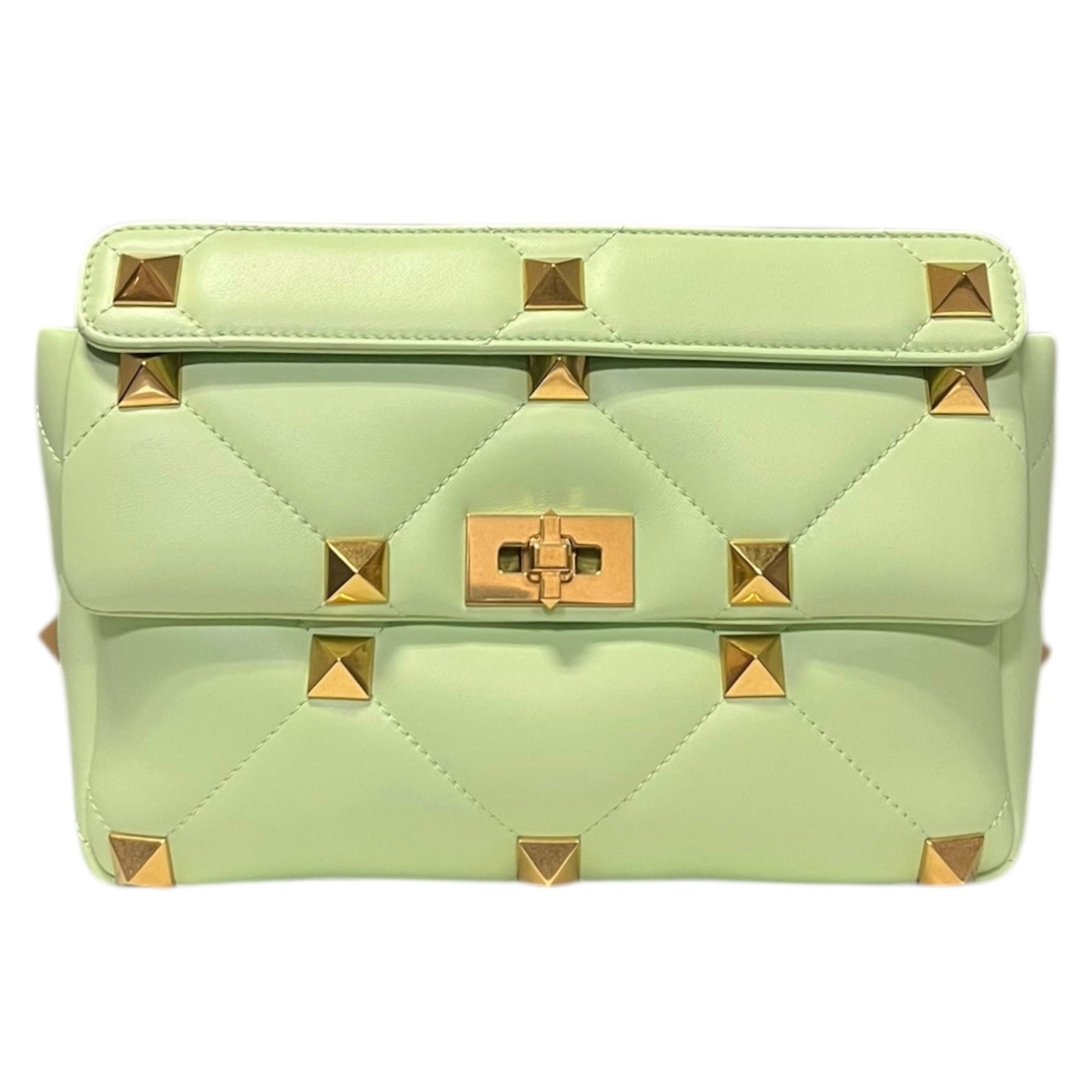 VALENTINO Roman Stud Handbag in Lime Sorbet