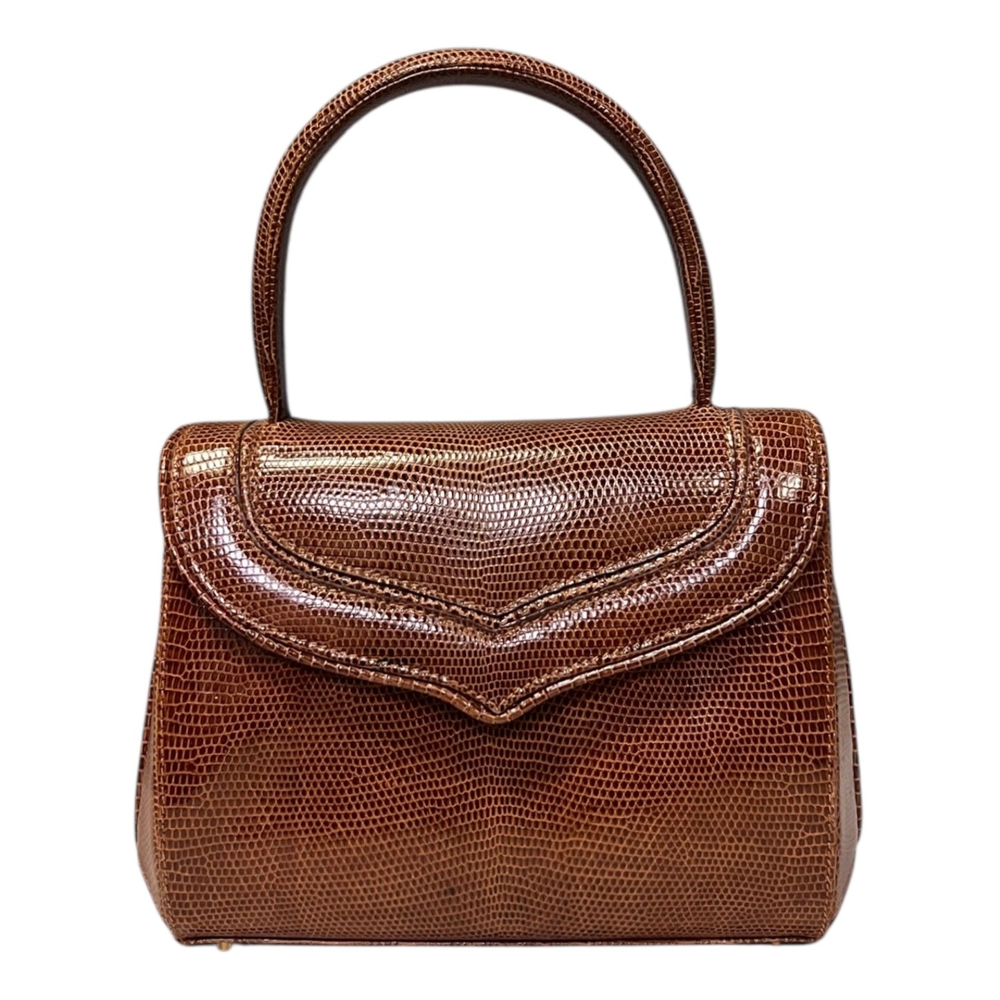 LANA MARKS Princess D Lizard Handbag in Brown