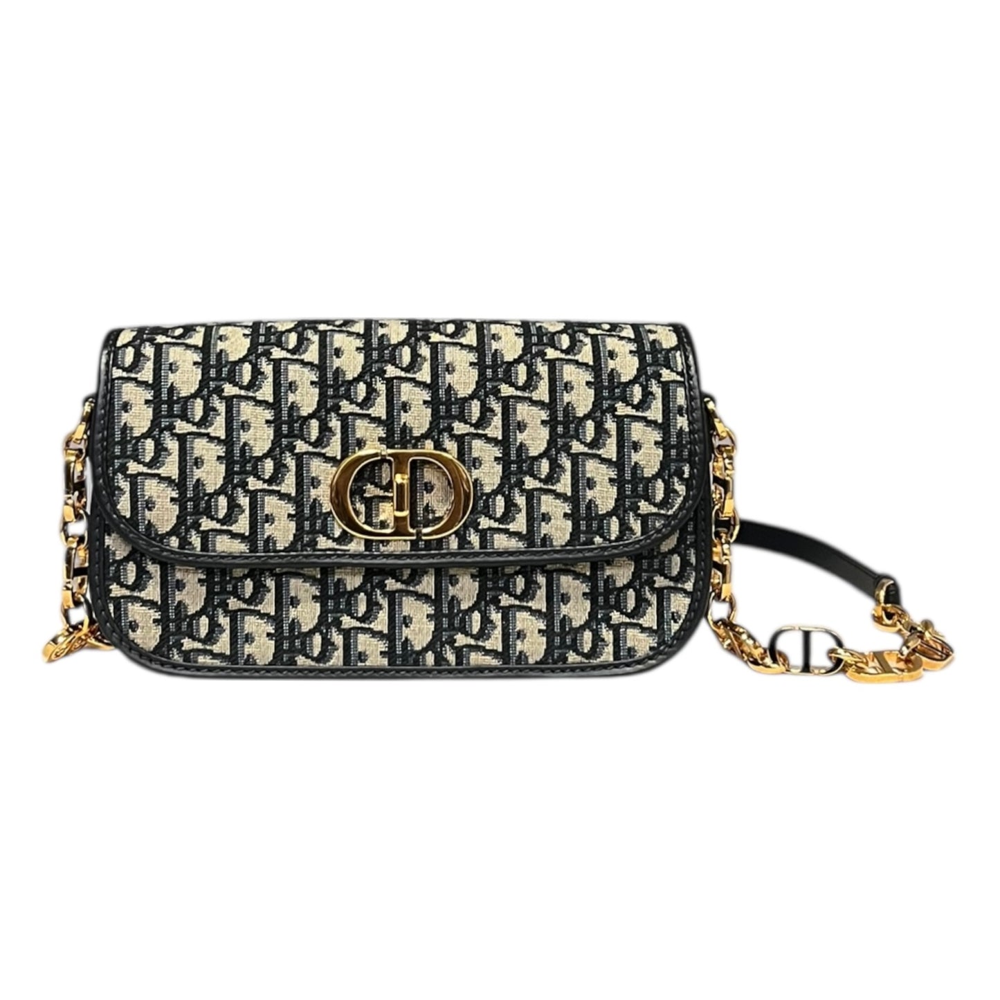 DIOR Oblique 30 Montaigne East-West Shoulder Bag in Blue