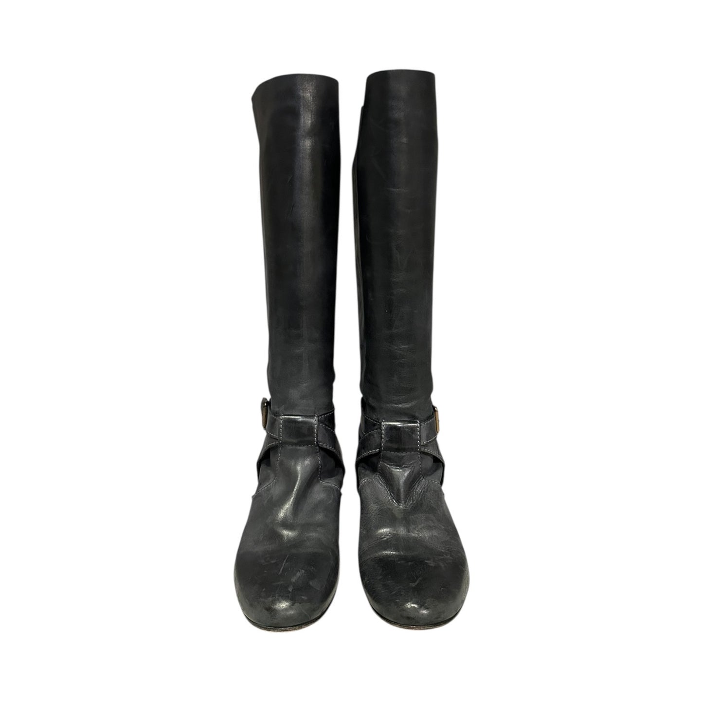 CHLOE Distressed Buckle Strap Boots | 37