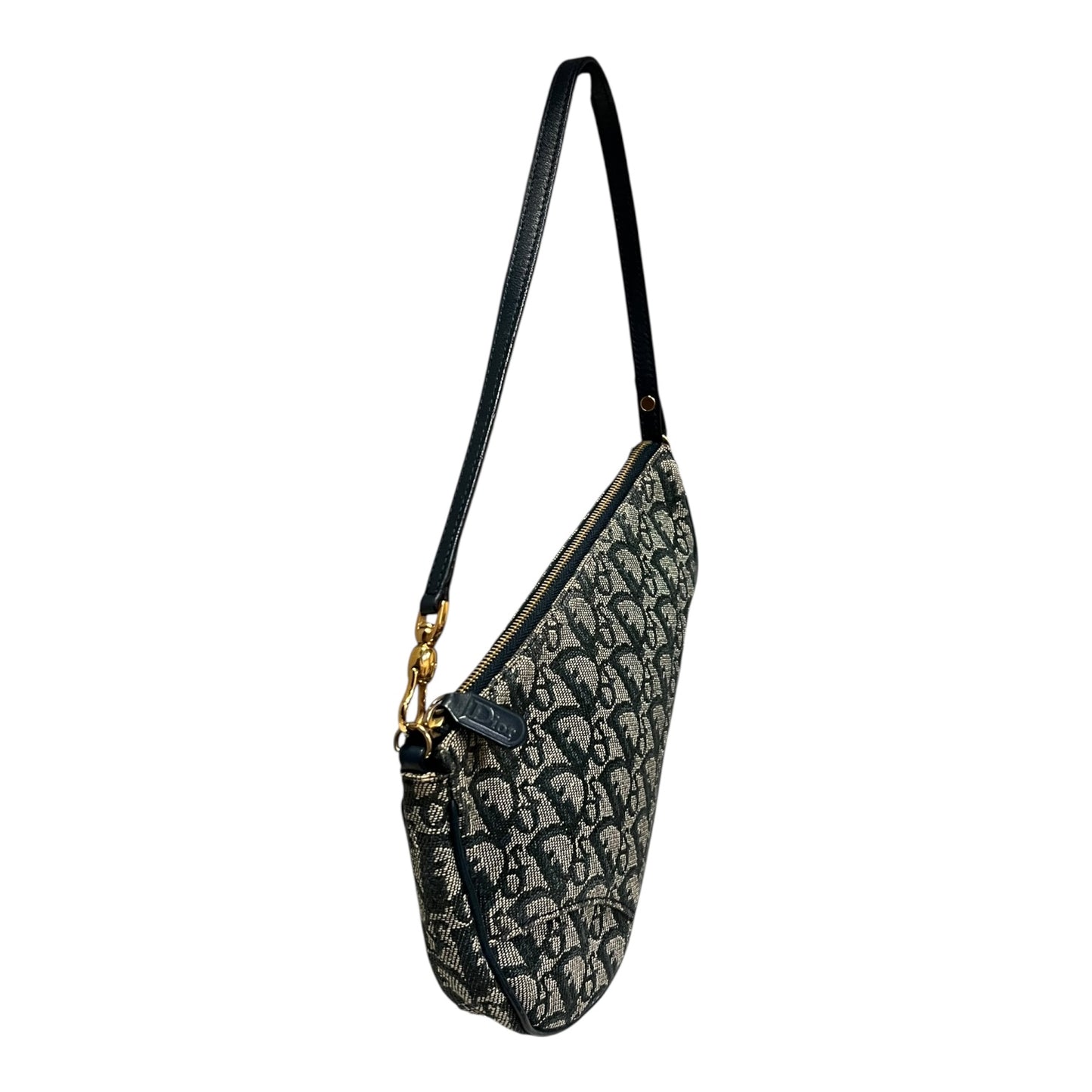 DIOR Monogram Mini Saddle Pochette in Navy
