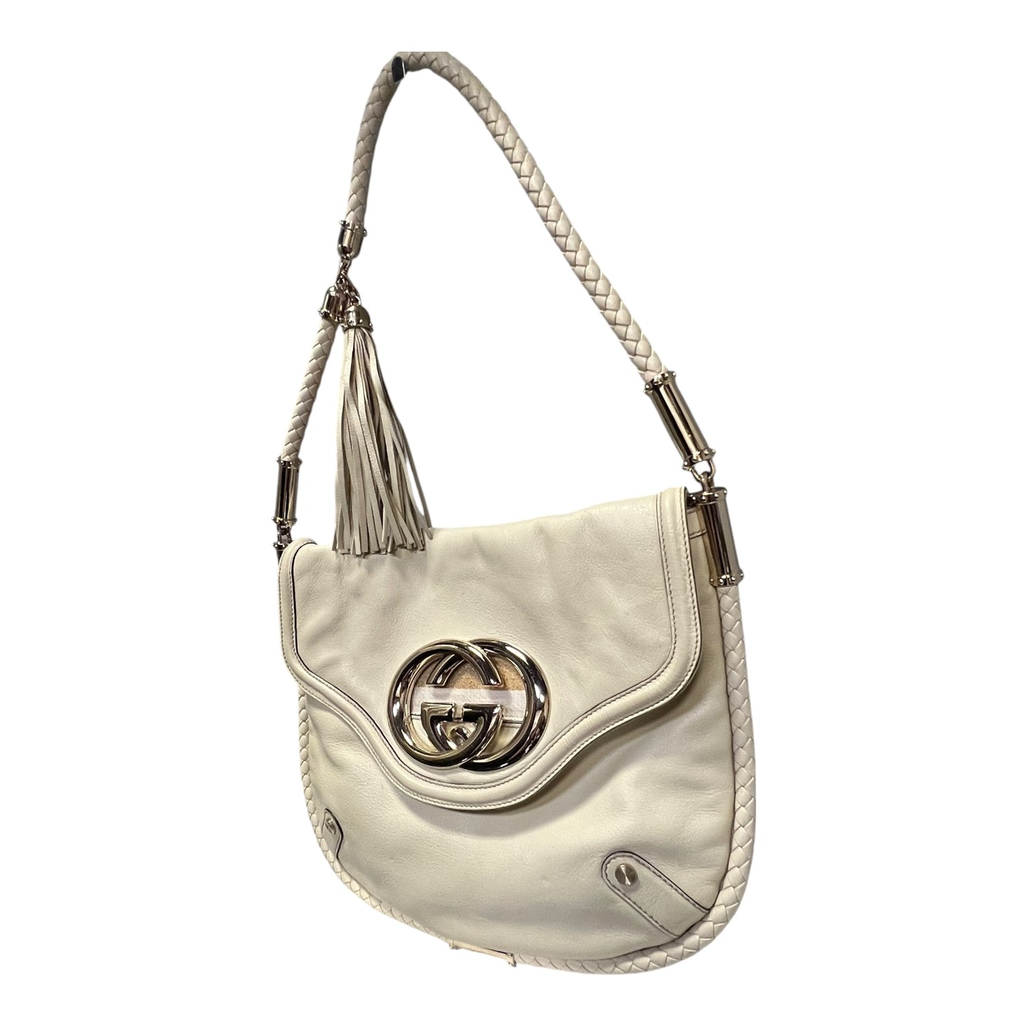 GUCCI Britt Tassel Hobo in Ivory