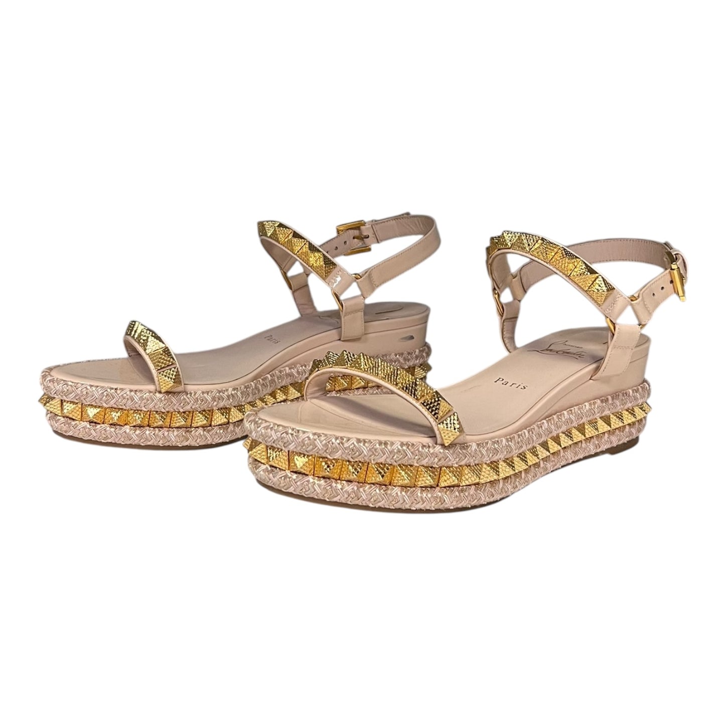 CHRISTIAN LOUBOUTIN Pyraclou Studded Espadrille Sandal | 40