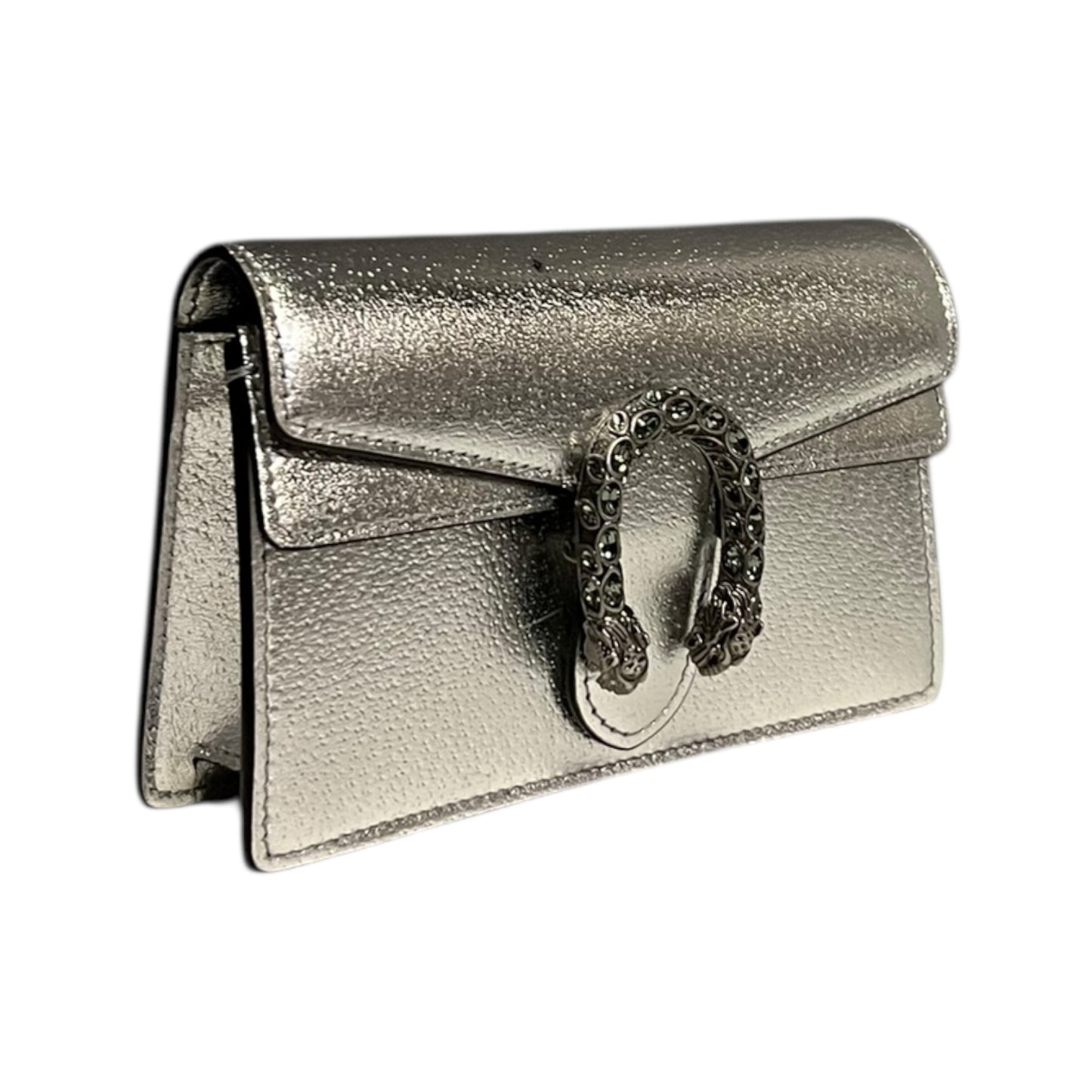 GUCCI Mini Dionysus Crossbody Clutch in Silver