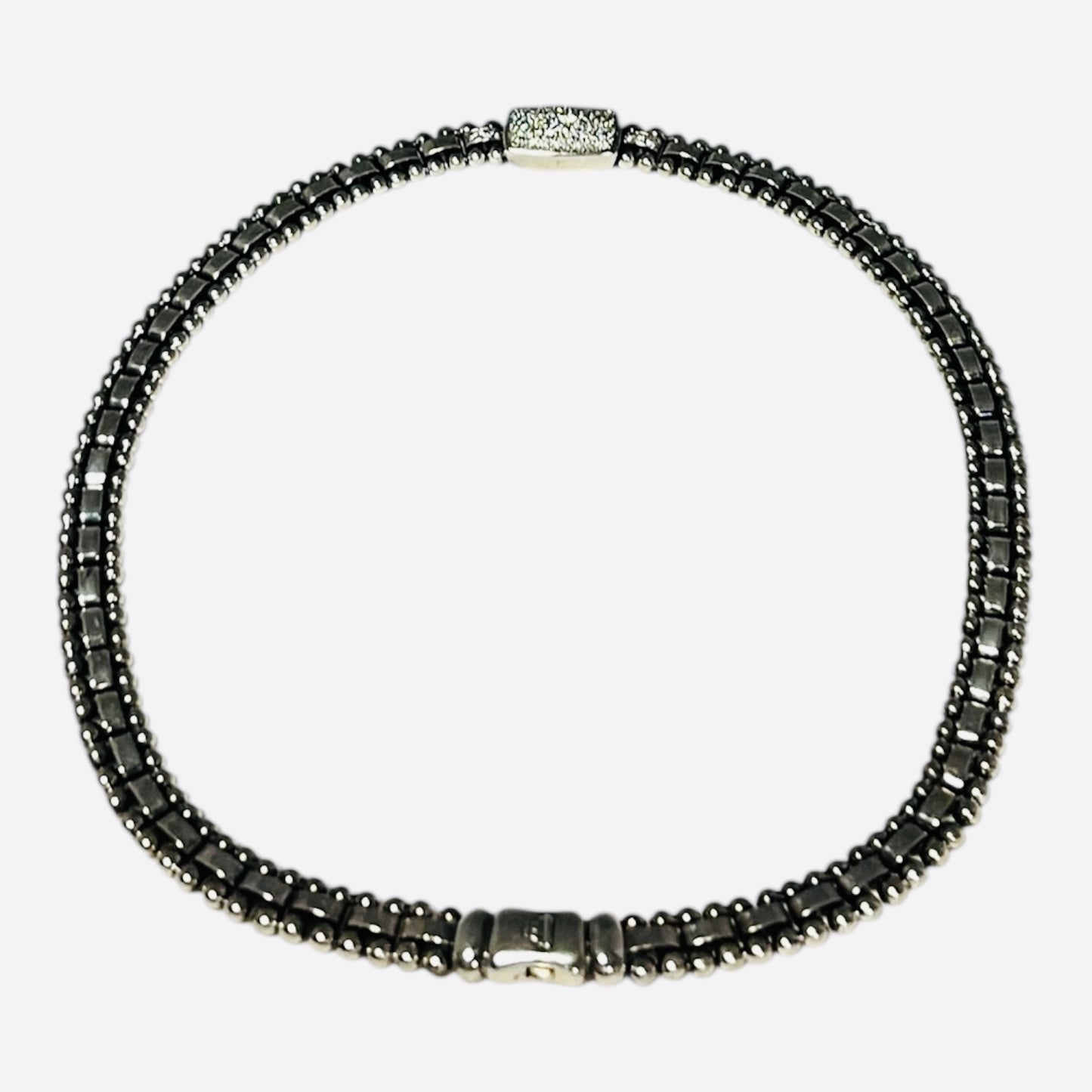 LAGOS Diamond Caviar Necklace Set in Silver