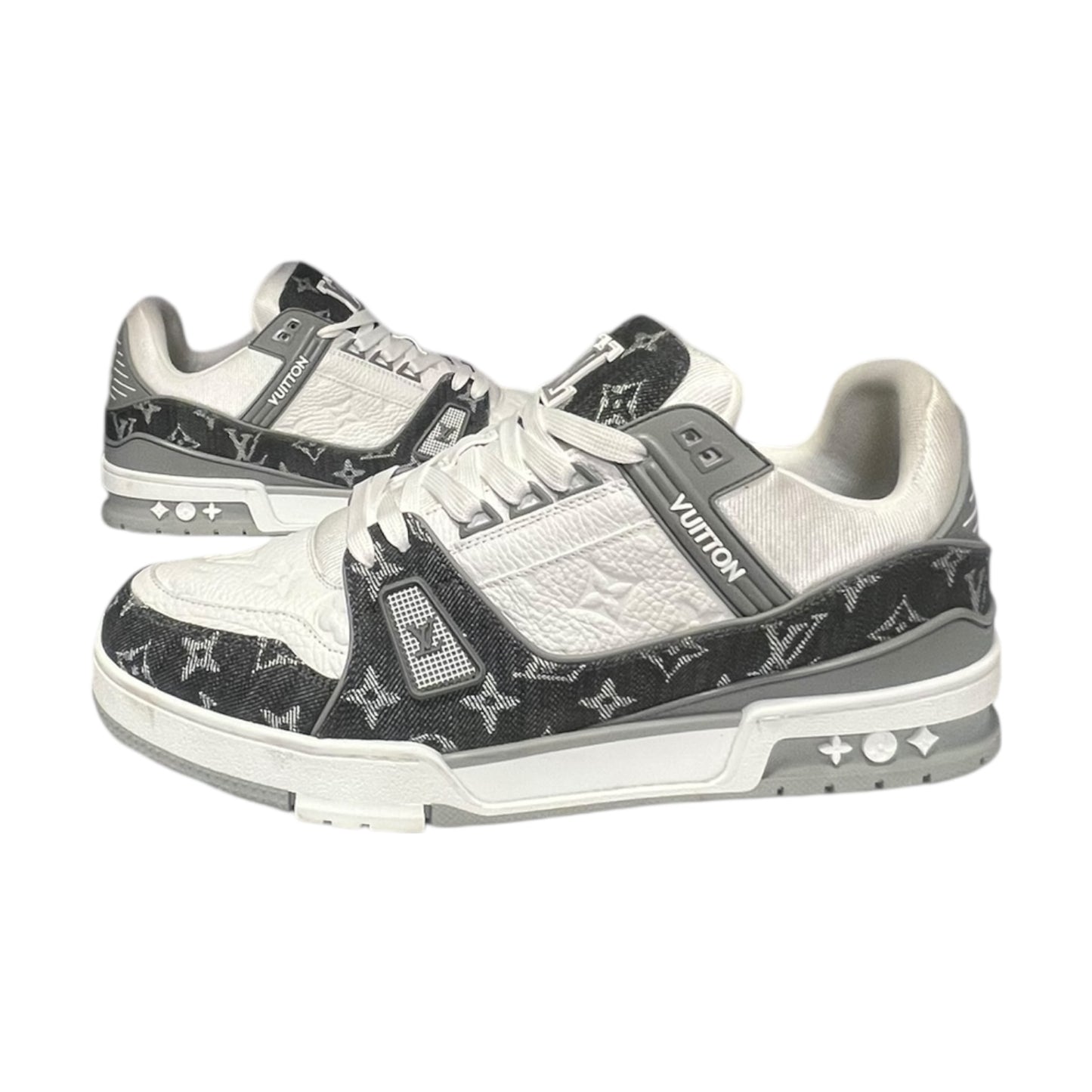 LOUIS VUITTON LV Trainers in White + Gray | Mens 10