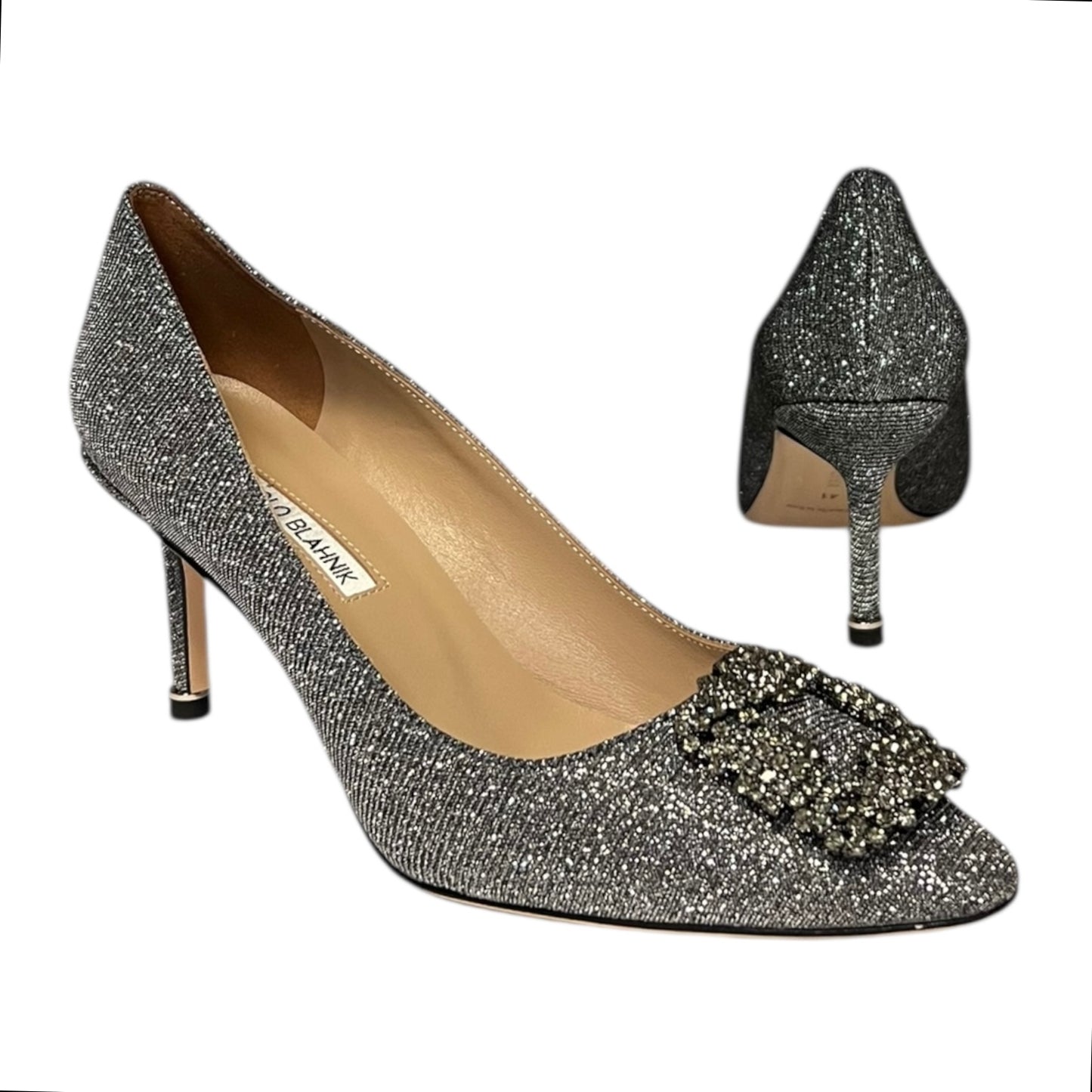 MANOLO BLAHNIK Crystal Shimmer Hangisi Pump | 41