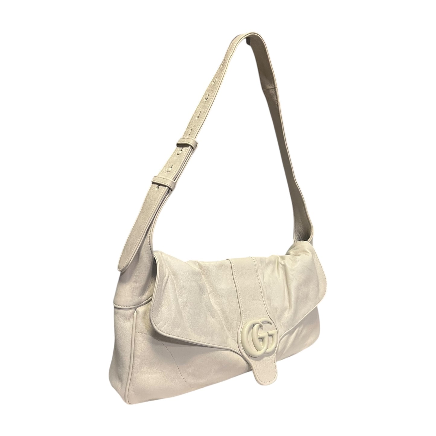 GUCCI GG Aphrodite Medium Shoulder Bag in White