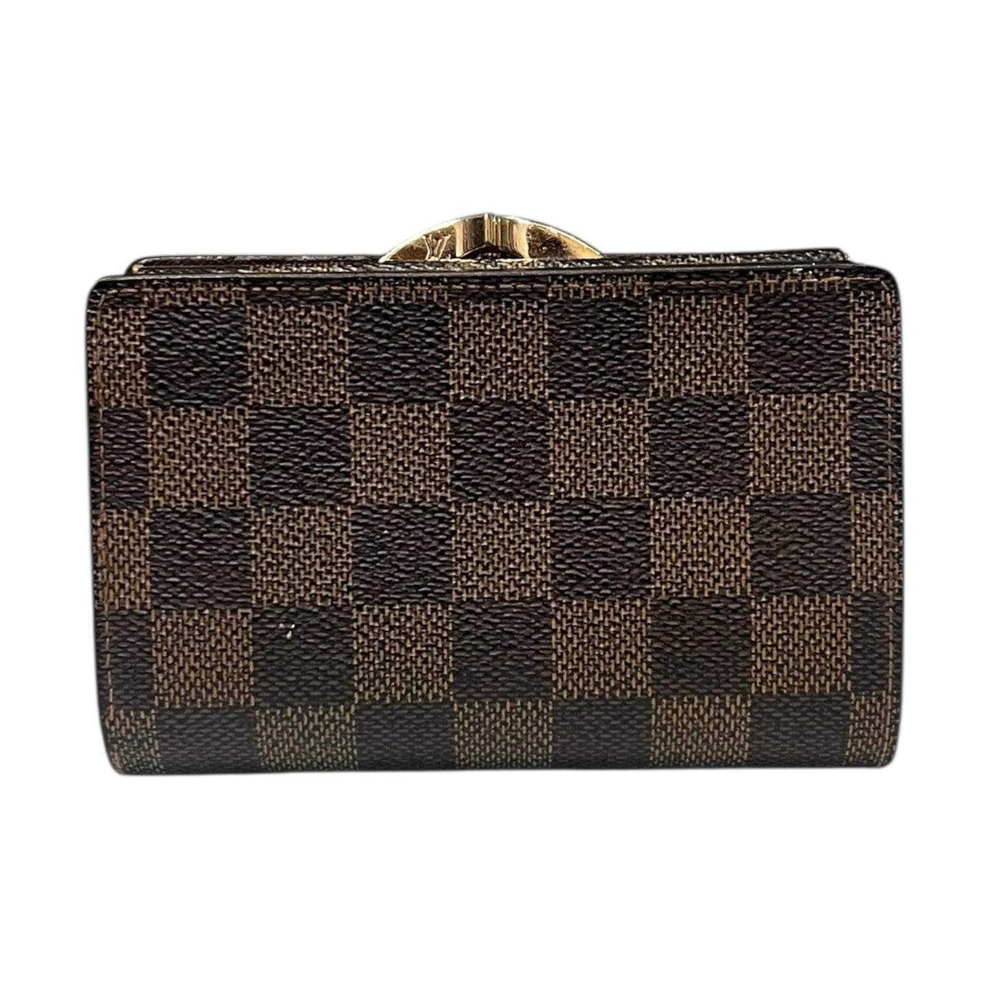 LOUIS VUITTON French Purse Wallet in Damier Ebene
