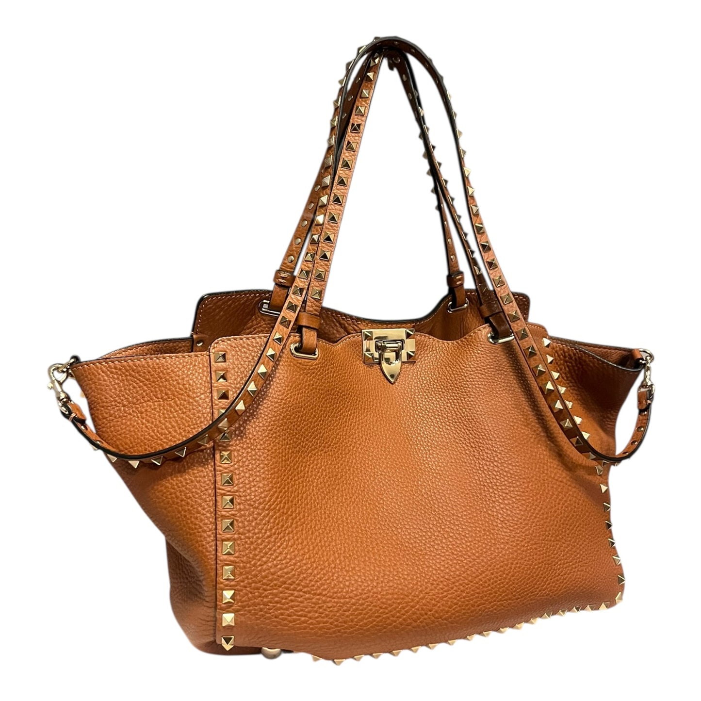 VALENTINO Rockstud Tote in Scotch Drummed Leather