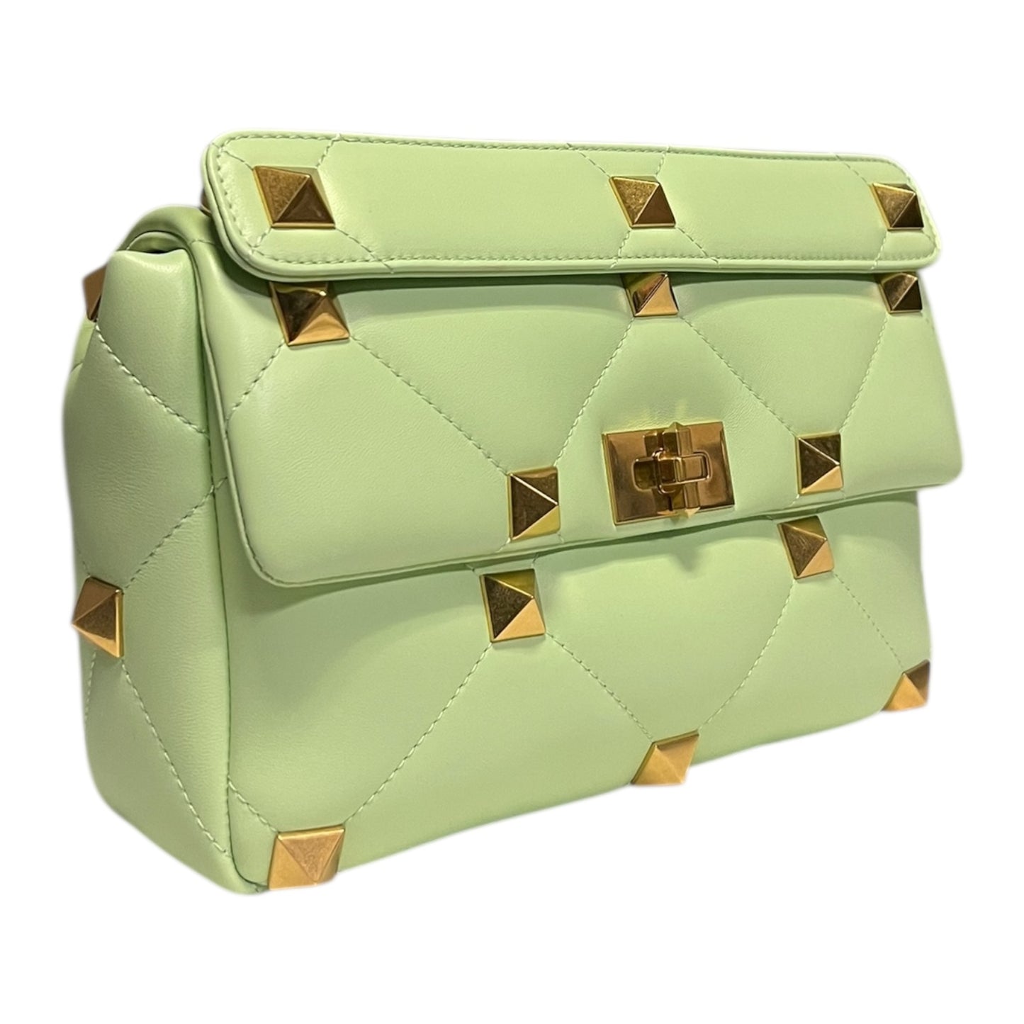 VALENTINO Roman Stud Handbag in Lime Sorbet