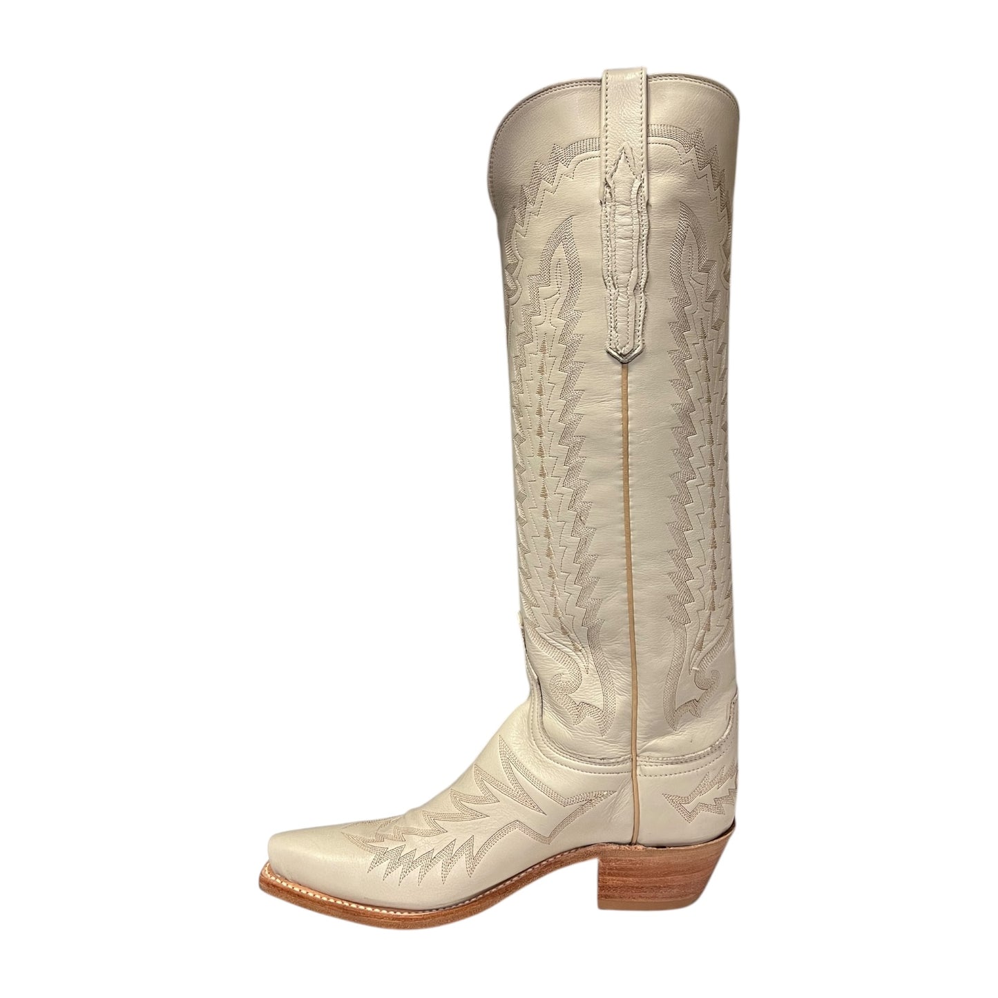 LUCCHESE Priscilla Cowboy Boots in Glitz Cream | 8