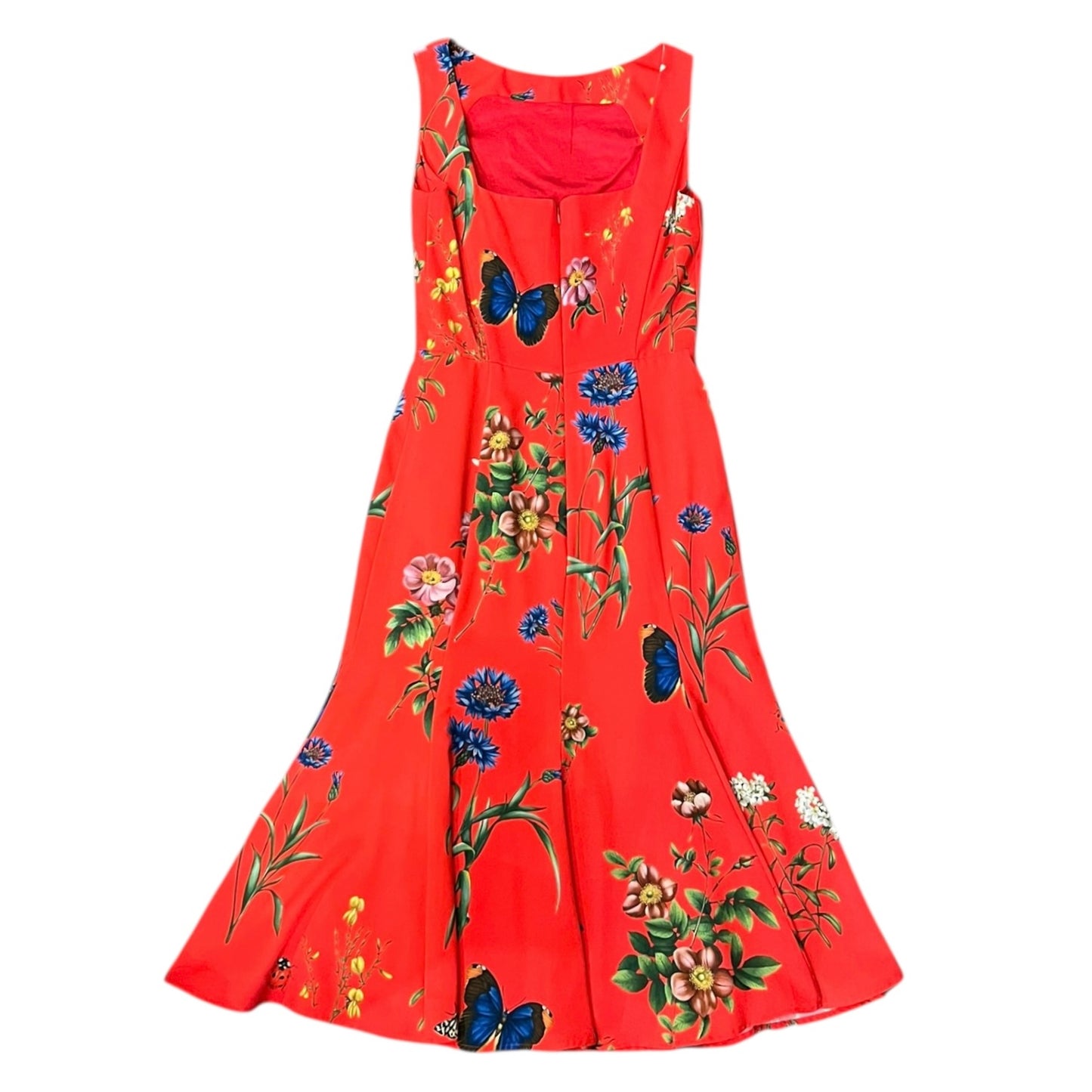 OSCAR DE LA RENTA Butterfly Floral Dress + Belt | 6