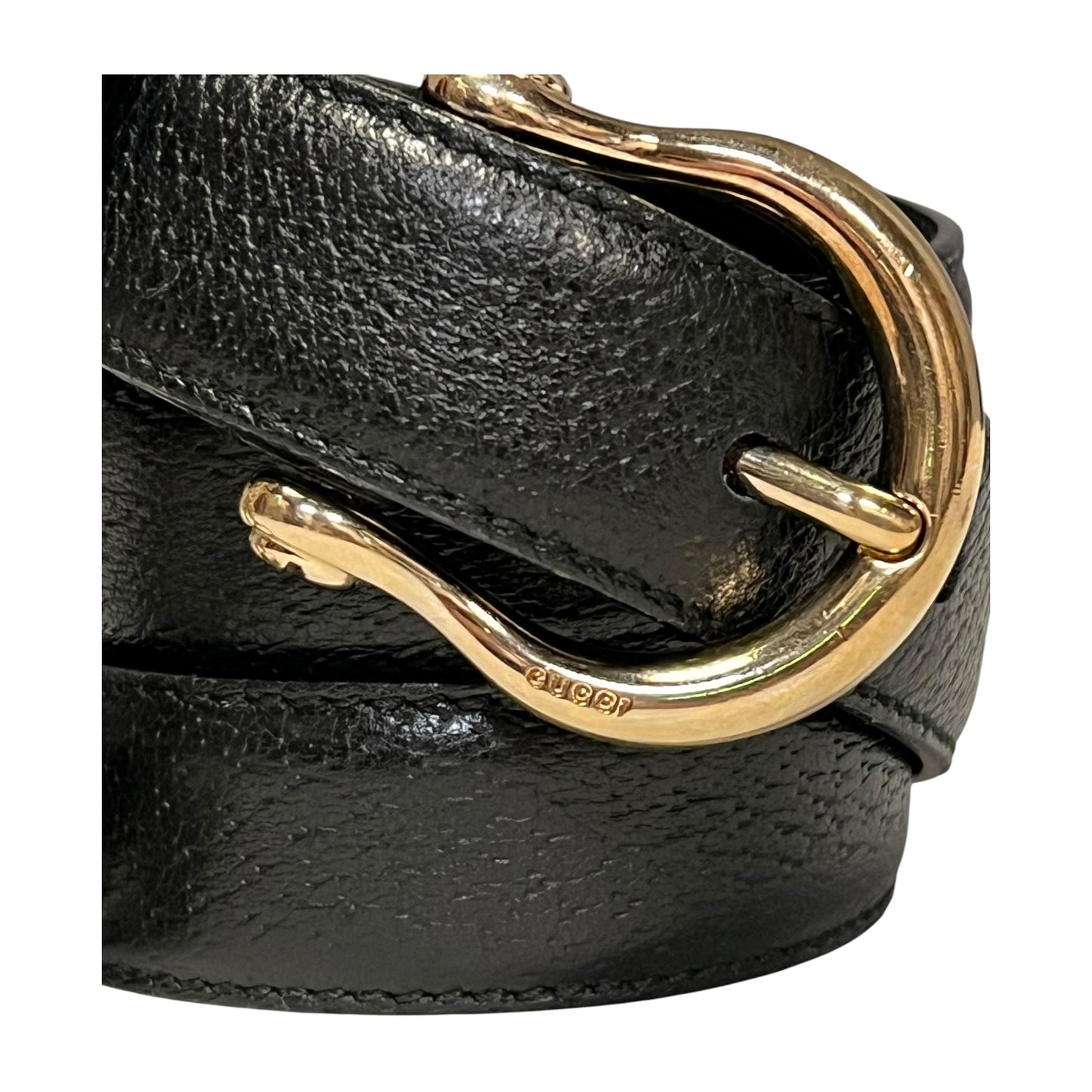 GUCCI Padlock Charm Belt in Black