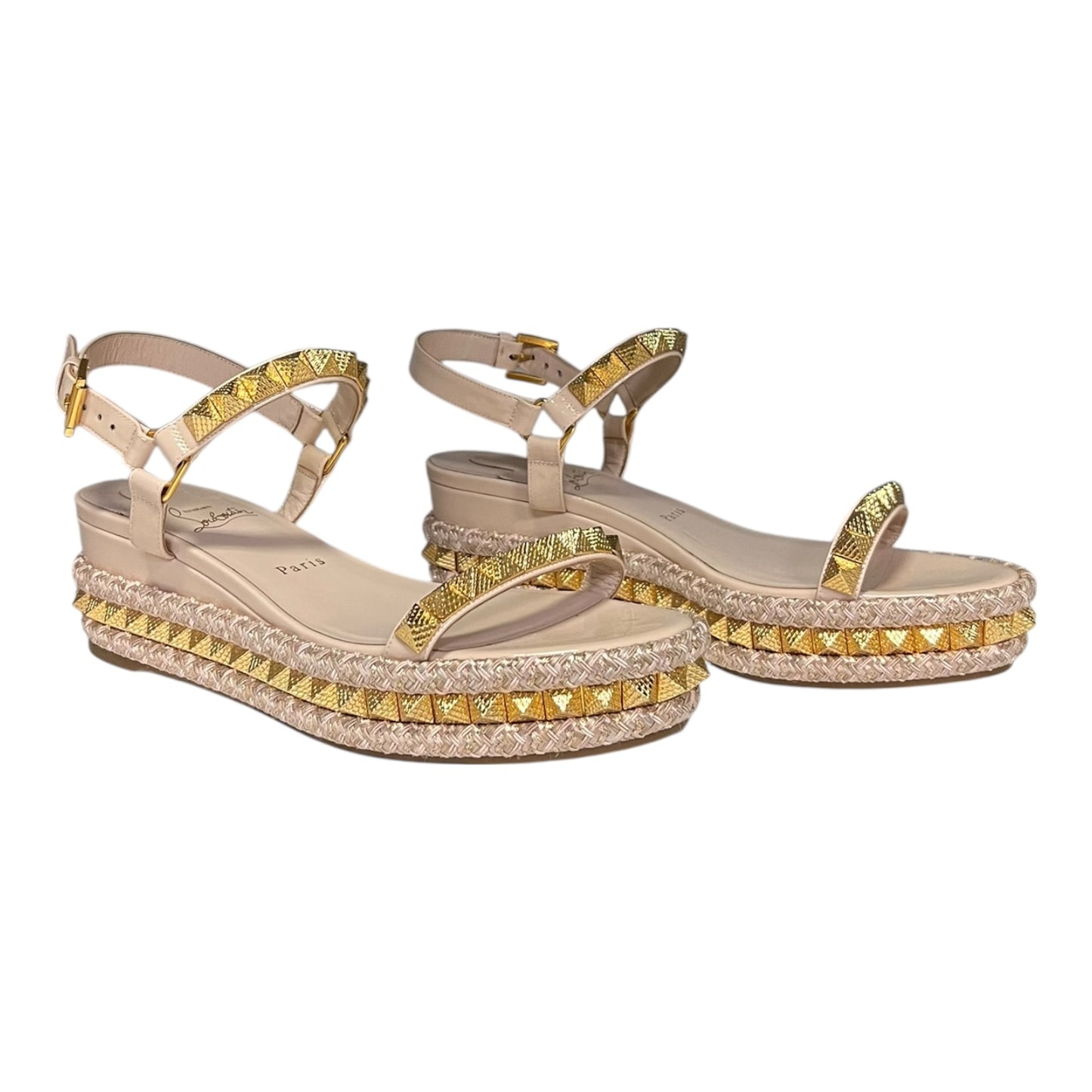 CHRISTIAN LOUBOUTIN Pyraclou Studded Espadrille Sandal | 40