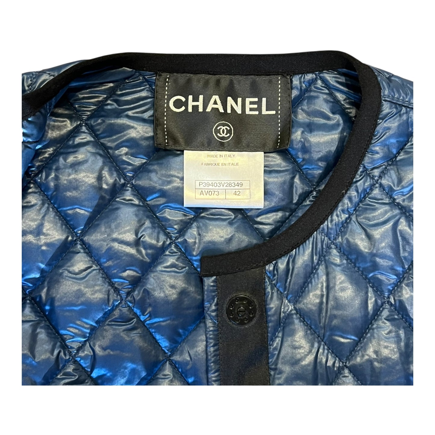 CHANEL Quilted Vest in Navy | 42