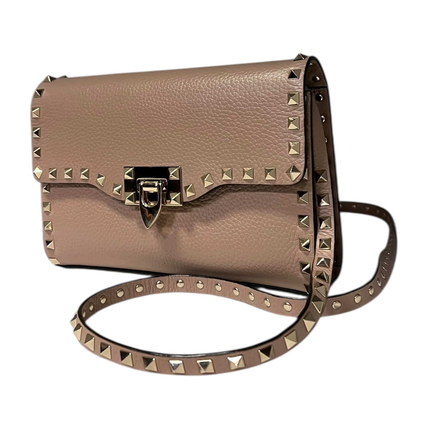VALENTINO Rockstud Crossbody Clutch in Rose Cannelle