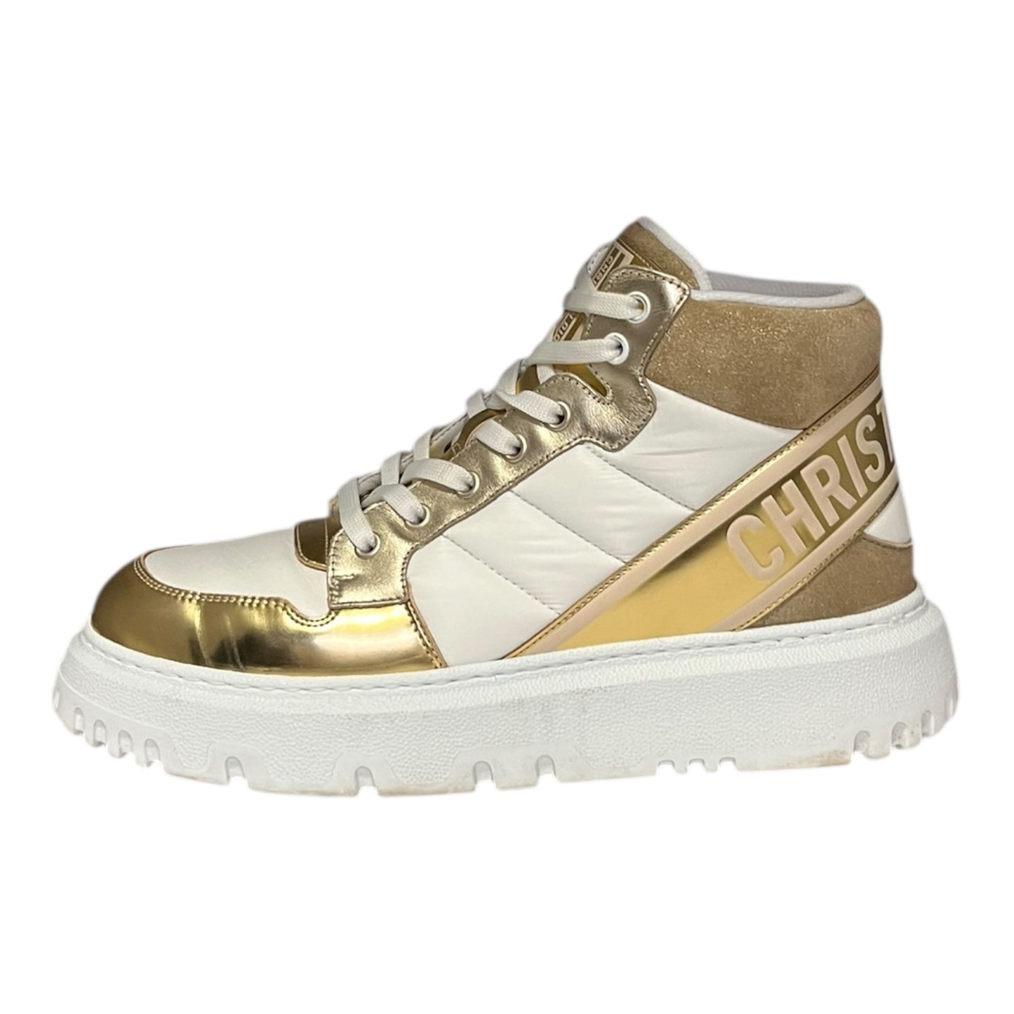 DIOR D-Player Hi Top Sneakers in Gold | 40