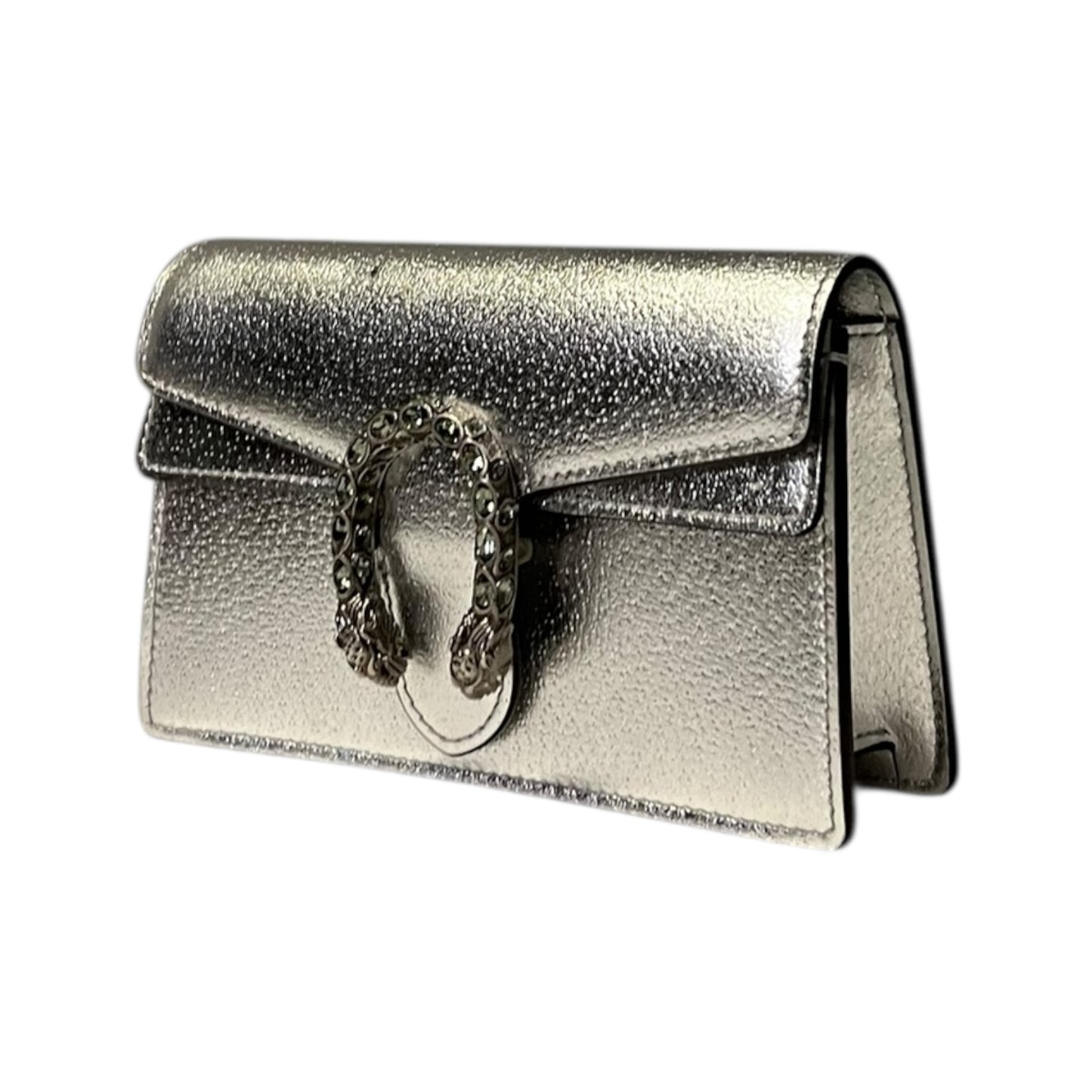 GUCCI Mini Dionysus Crossbody Clutch in Silver