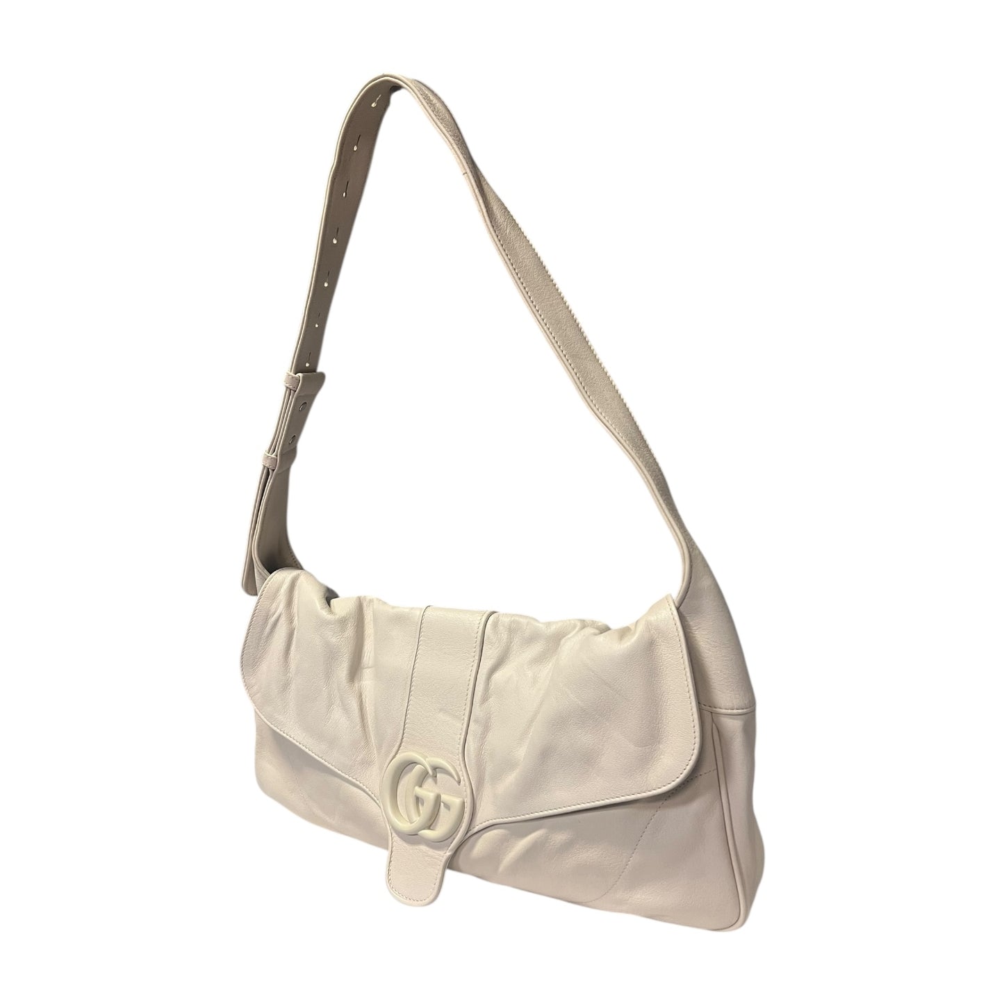 GUCCI GG Aphrodite Medium Shoulder Bag in White