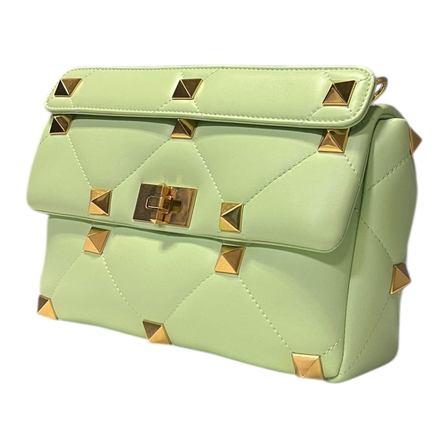 VALENTINO Roman Stud Handbag in Lime Sorbet
