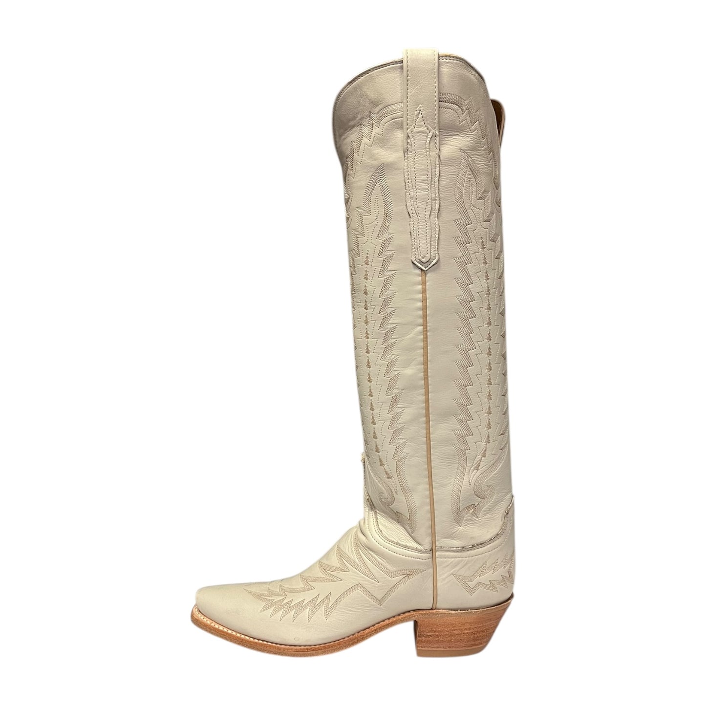 LUCCHESE Priscilla Cowboy Boots in Glitz Cream | 8