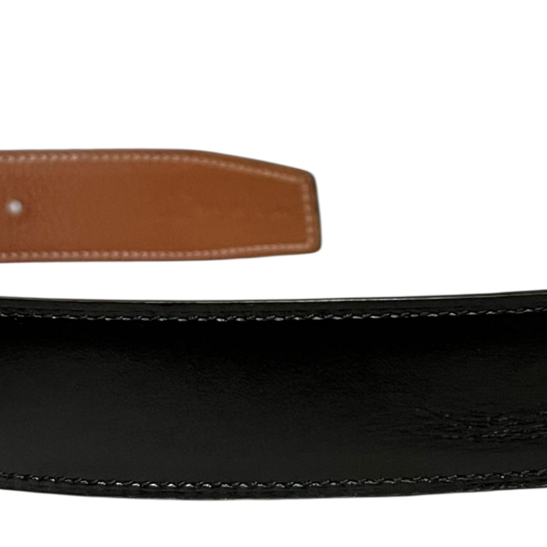 HERMES Reversible H Belt in Black + Tan | 90