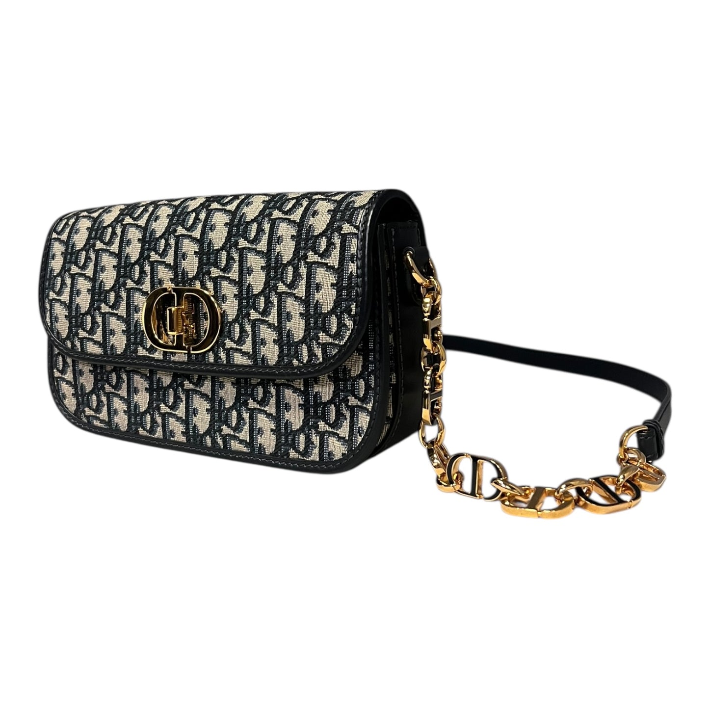 DIOR Oblique 30 Montaigne East-West Shoulder Bag in Blue