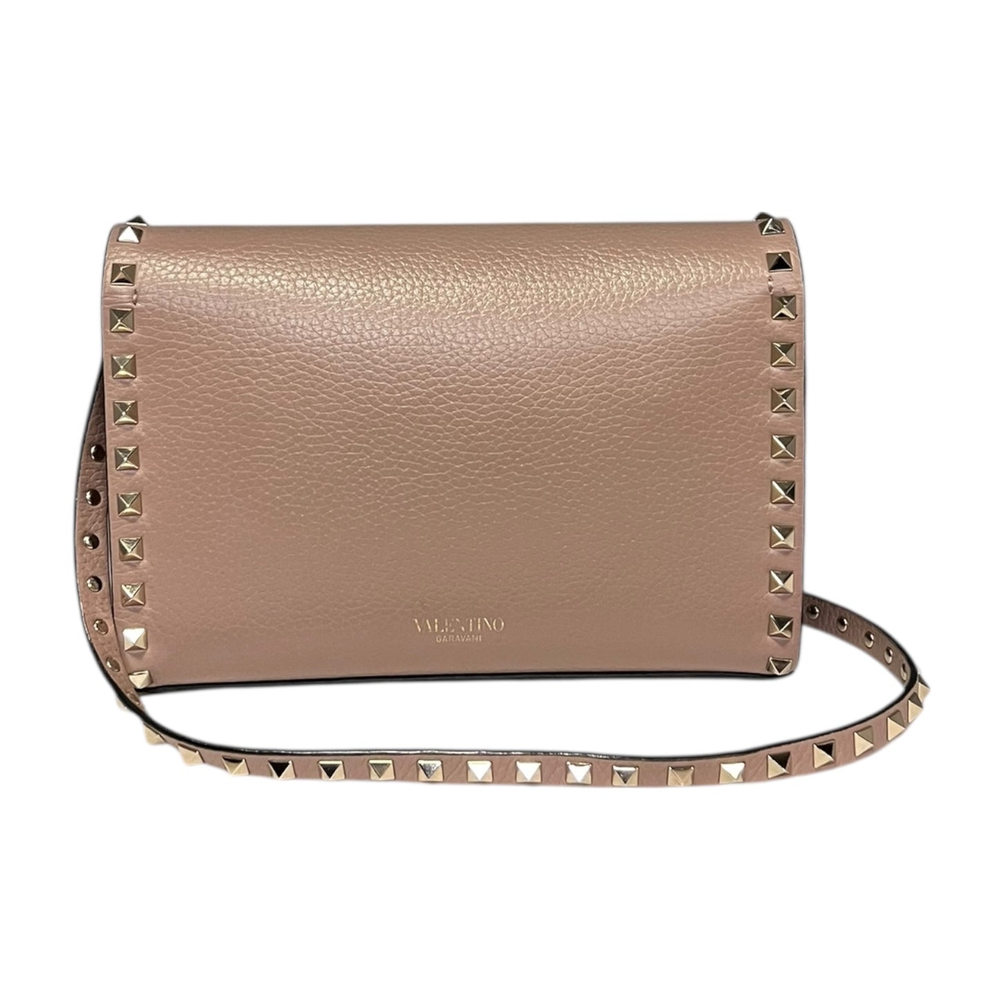 VALENTINO Rockstud Crossbody Clutch in Rose Cannelle