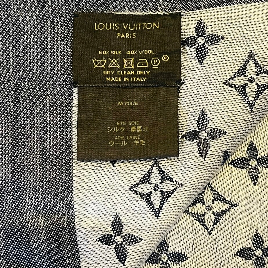 LOUIS VUITTON Monogram Classic Shawl in Blue