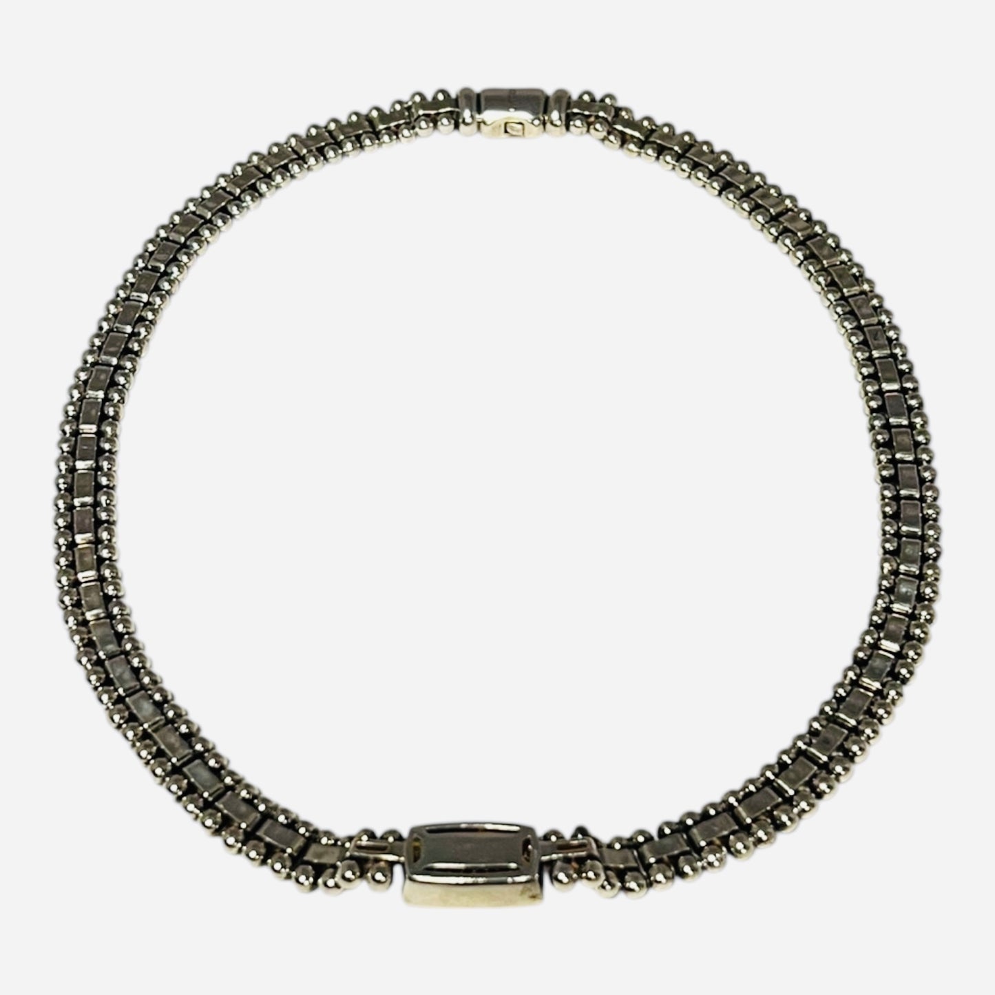 LAGOS Diamond Caviar Necklace Set in Silver