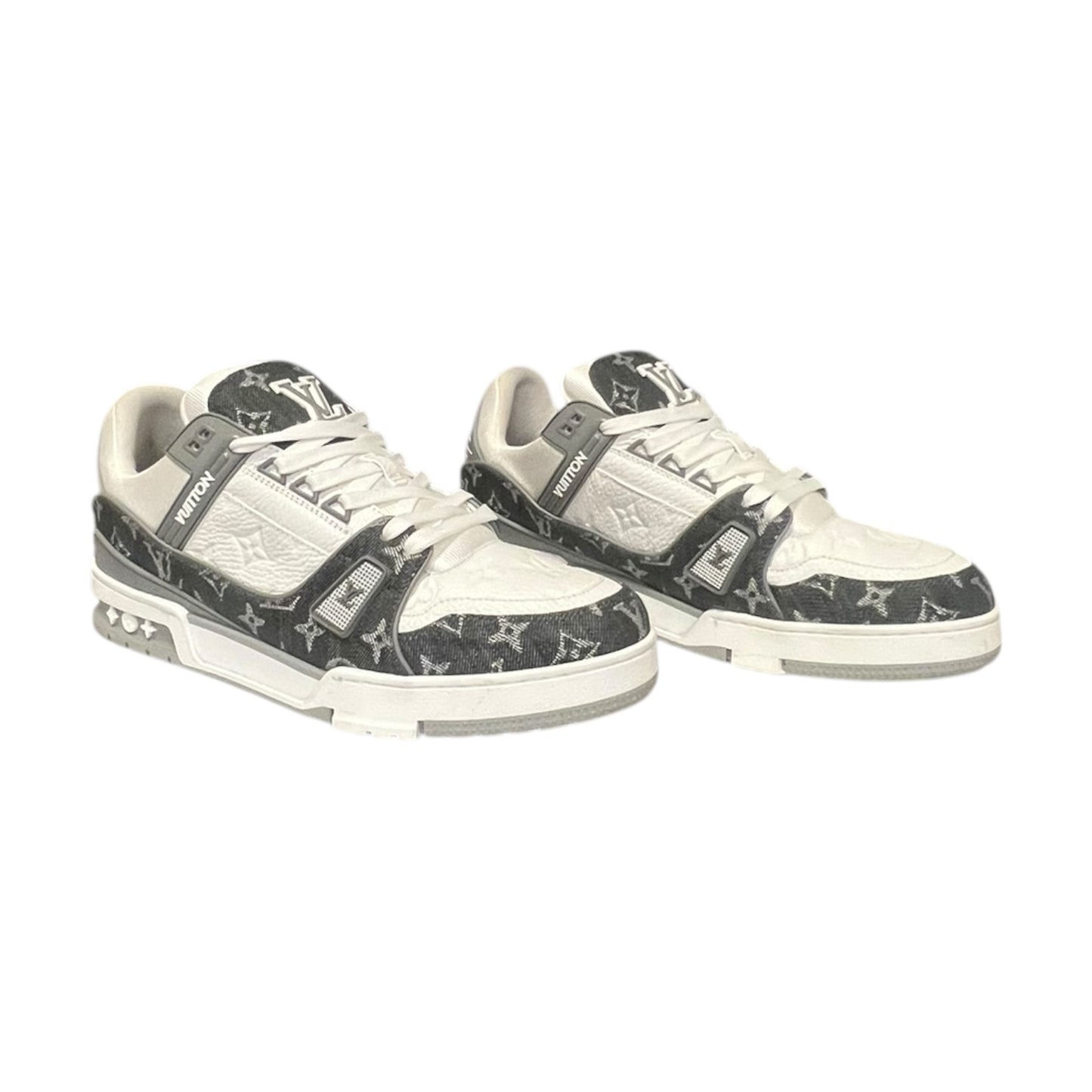 LOUIS VUITTON LV Trainers in White + Gray | Mens 10