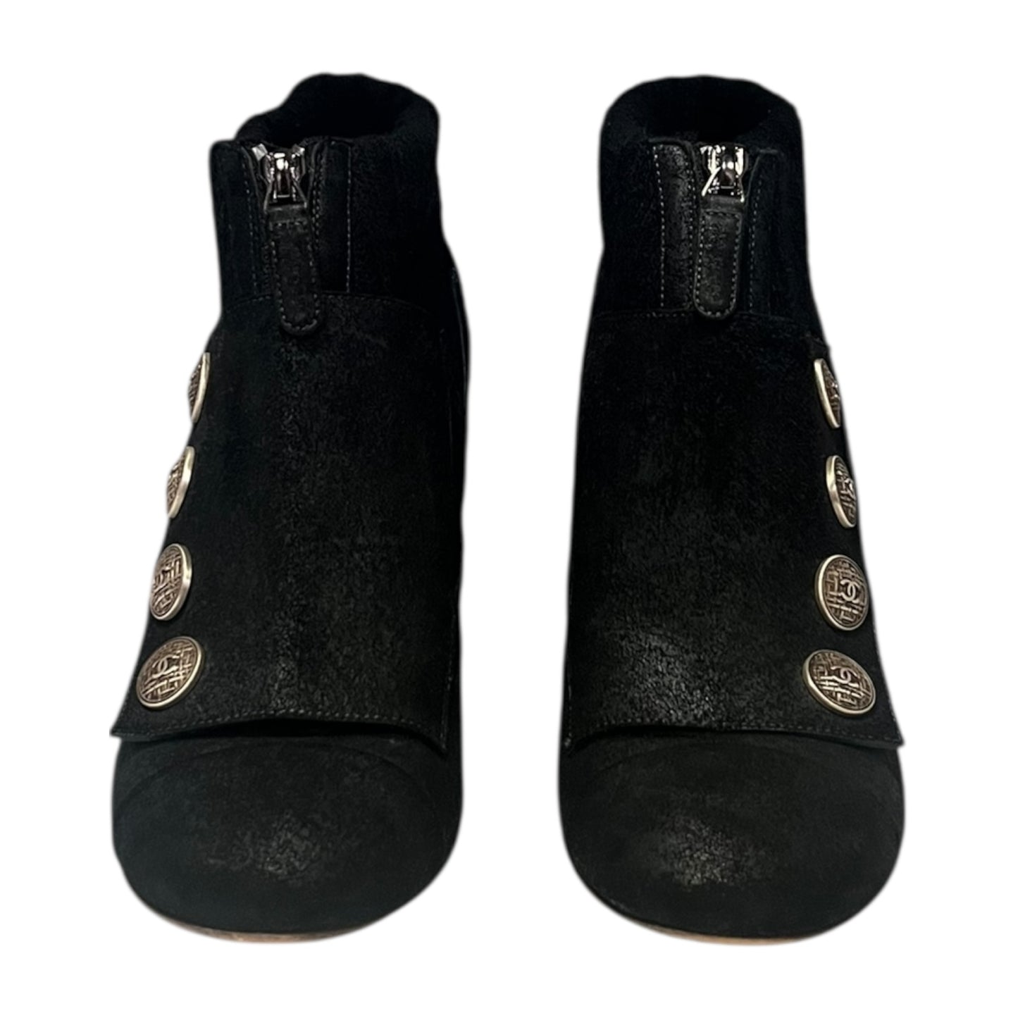 CHANEL Button Booties in Black | 40