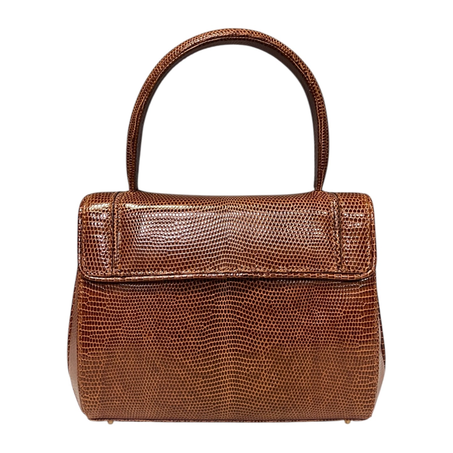 LANA MARKS Princess D Lizard Handbag in Brown
